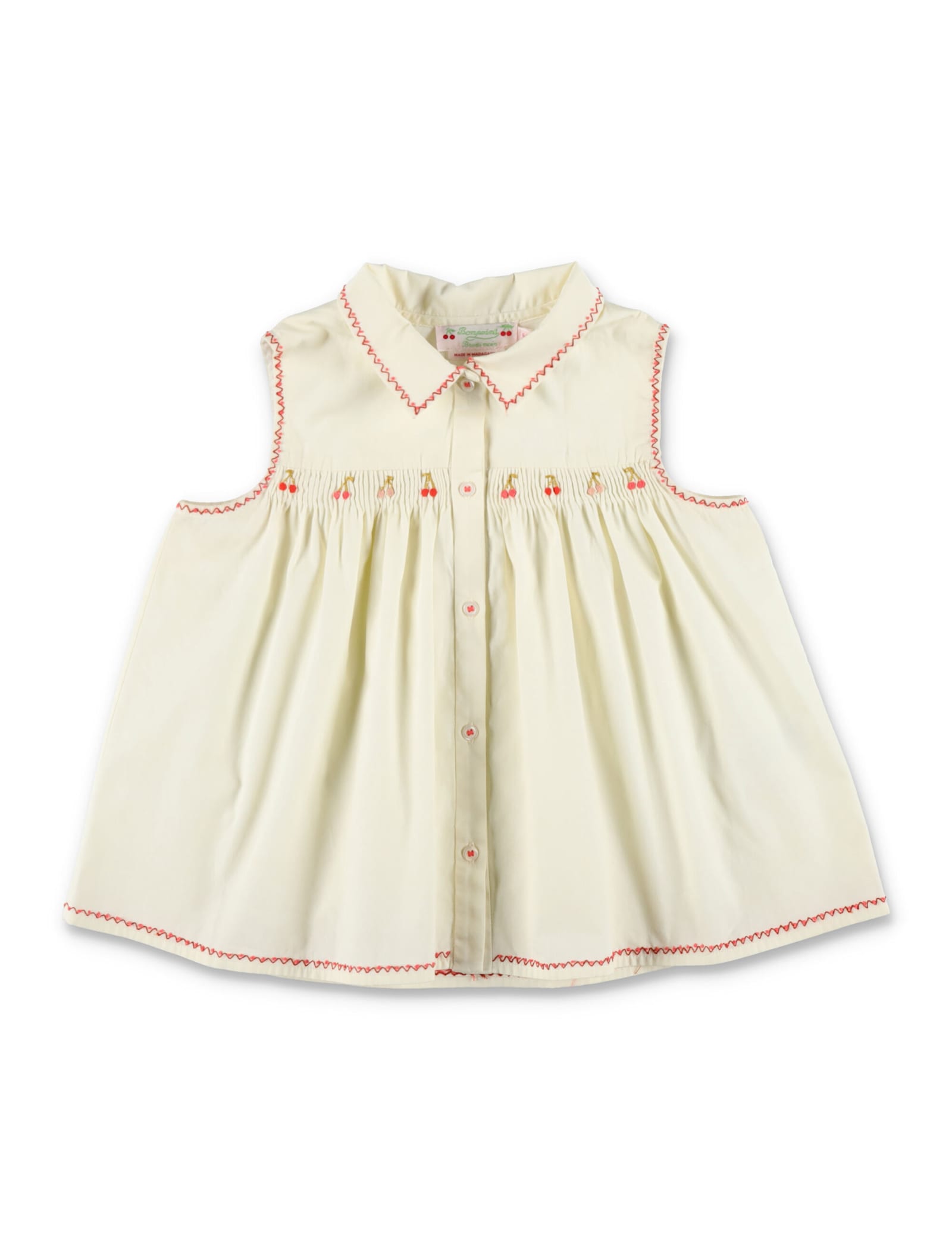 Bonpoint Kids' Vest Shirt Ricamo Red In Transparent