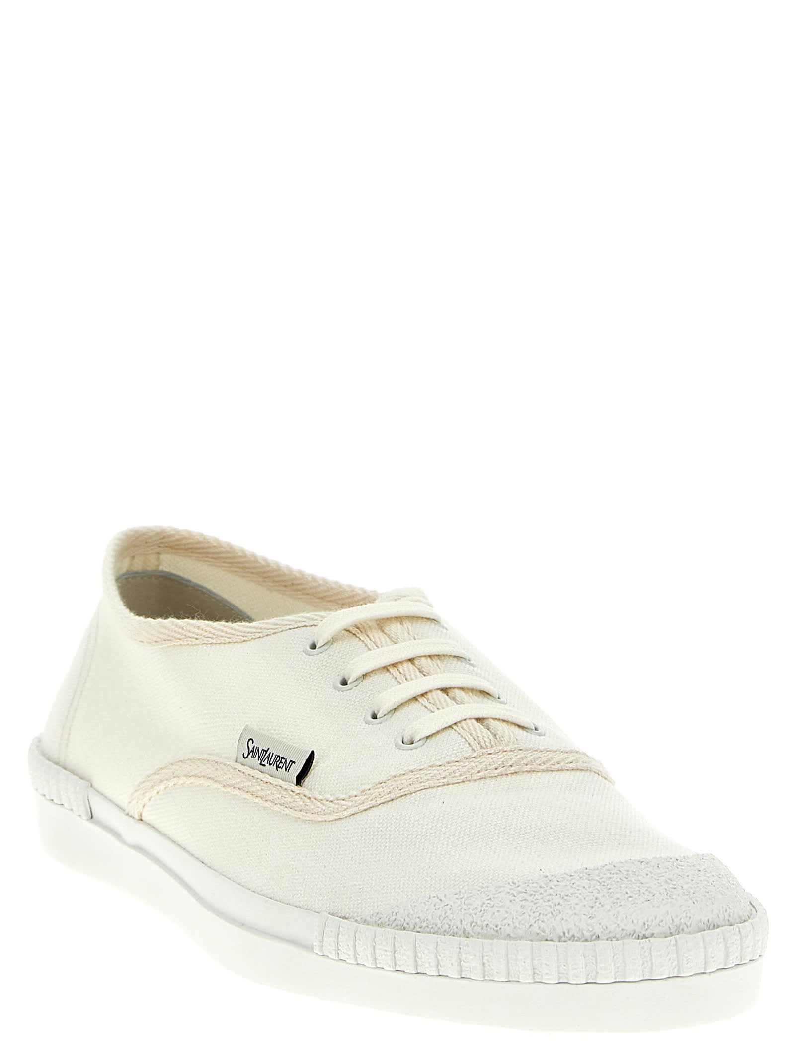 Saint Laurent Wes Canvas Sneakers For Men In White