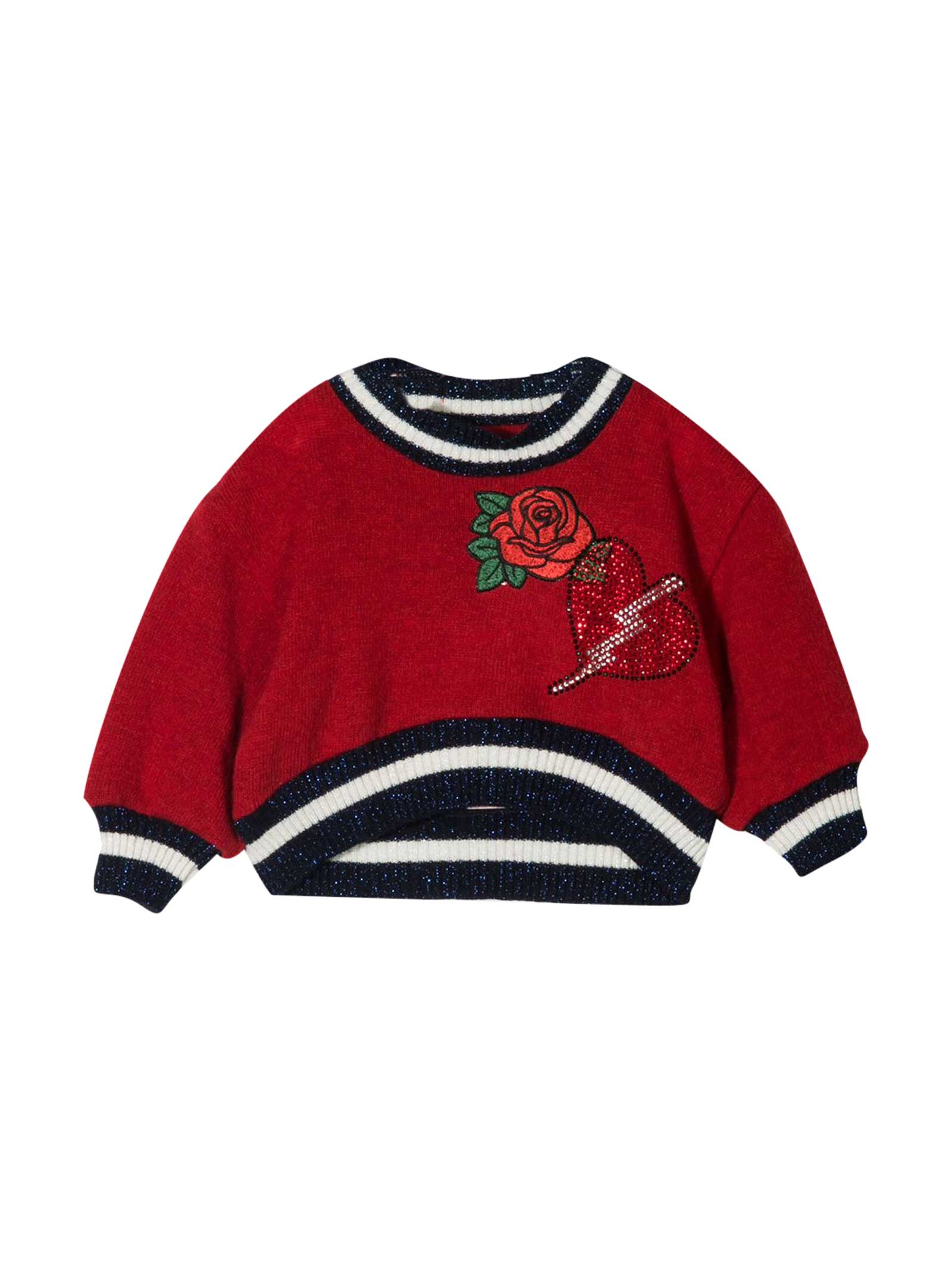 Miss Blumarine Short Red Sweatshirt