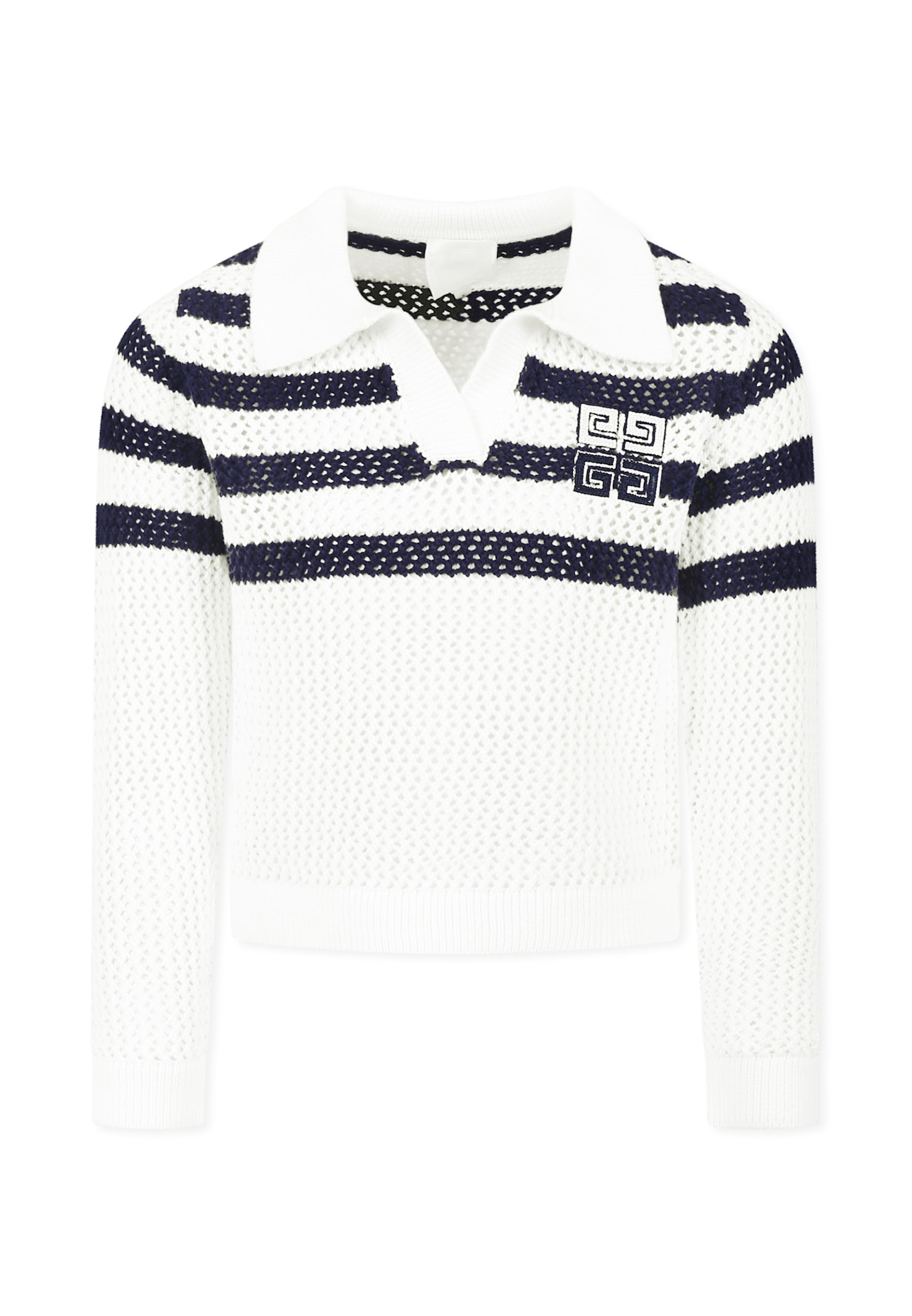 Givenchy White Sweater For Girl With 4g Motif In White
