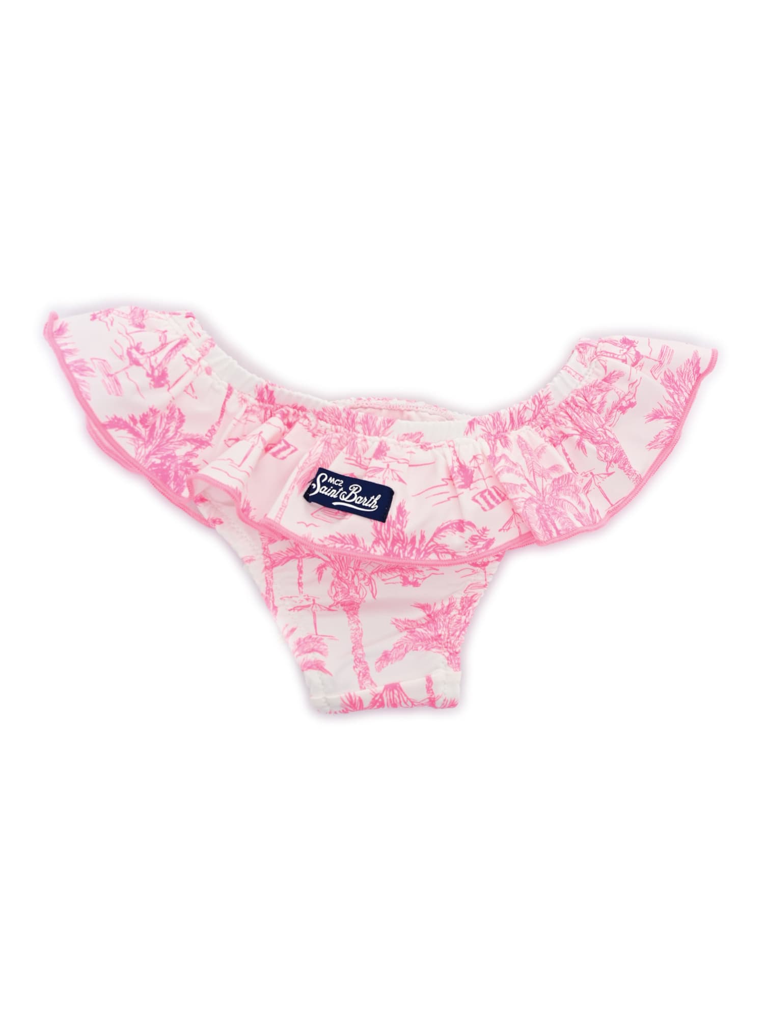 Mc2 Saint Barth Ruffled Bikini Bottoms In Pink