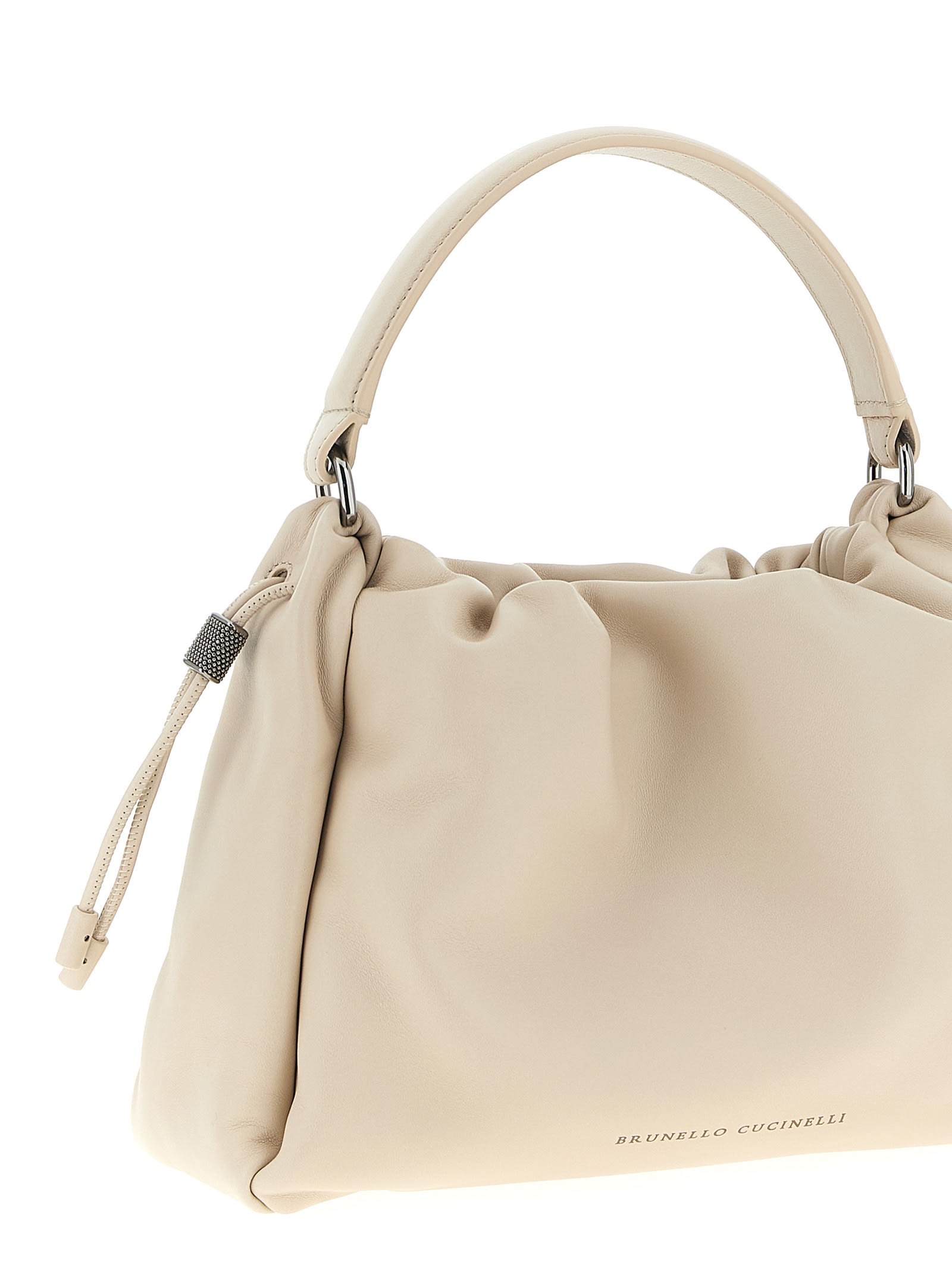 Brunello Cucinelli Bucket Mellow Small Handbag In Sand