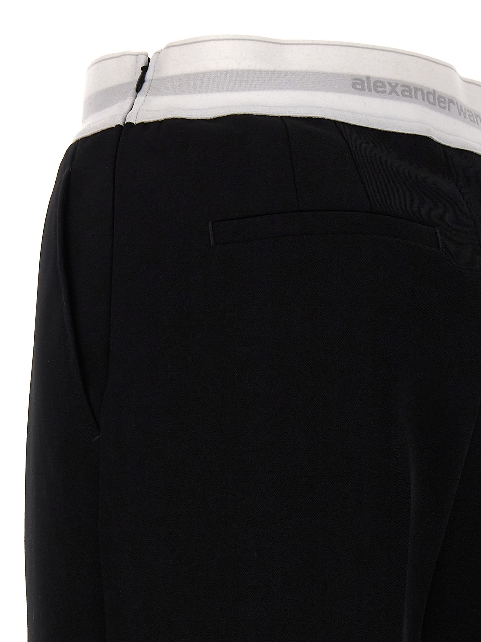 Shop Alexander Wang Logo Pants In White/black