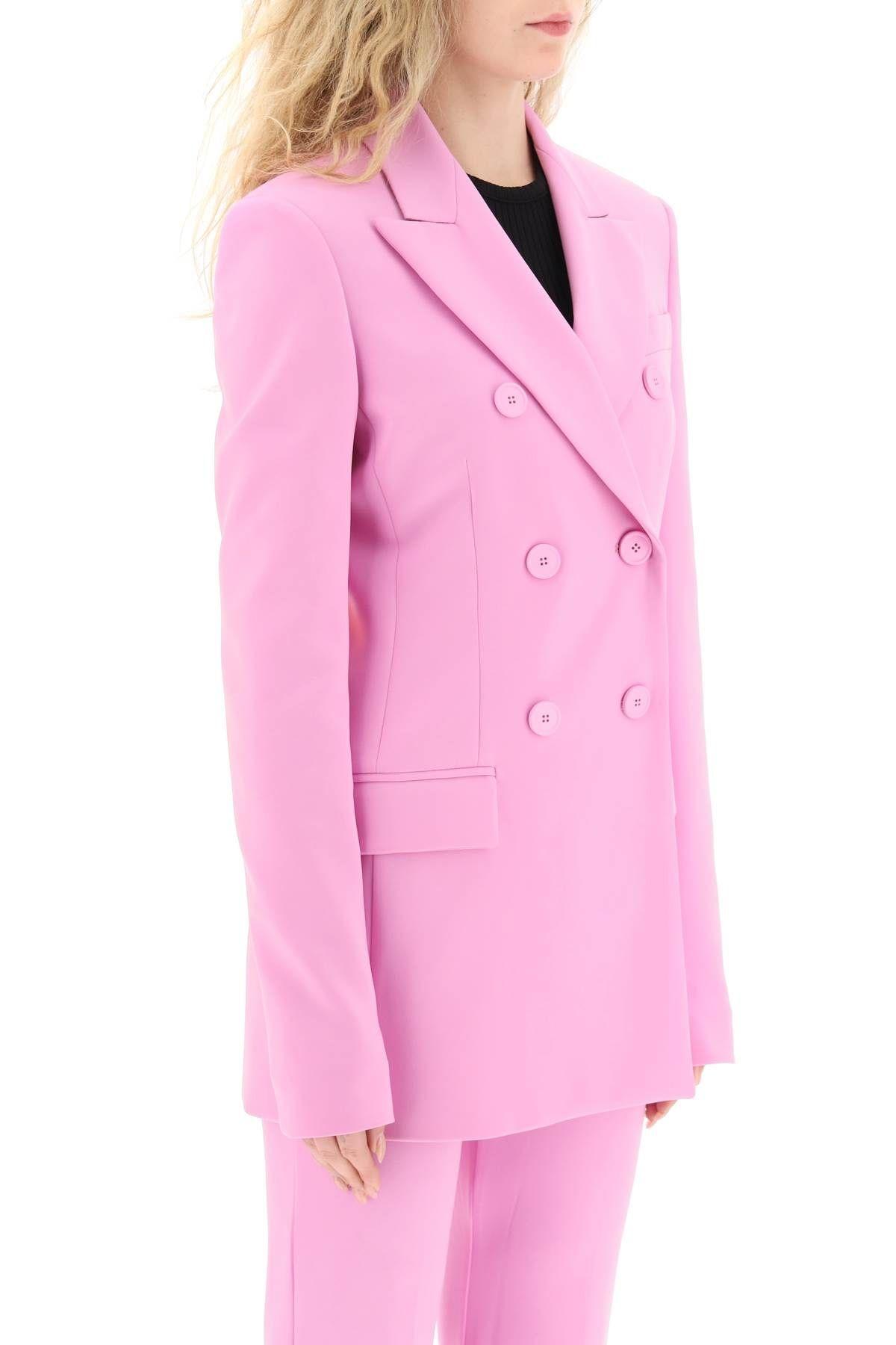Shop Sportmax Stretch Jersey Double-breasted Blazer In Rosa Baby