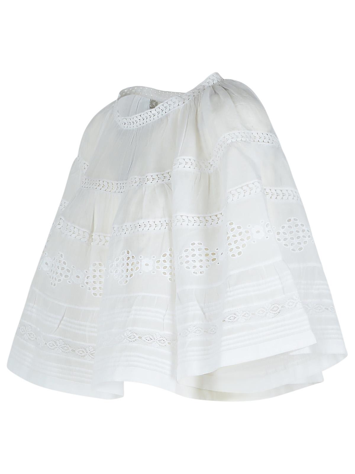 Isabel Marant Étoile 'dilama' White Top With Round Neck And Broderie Anglaise In White