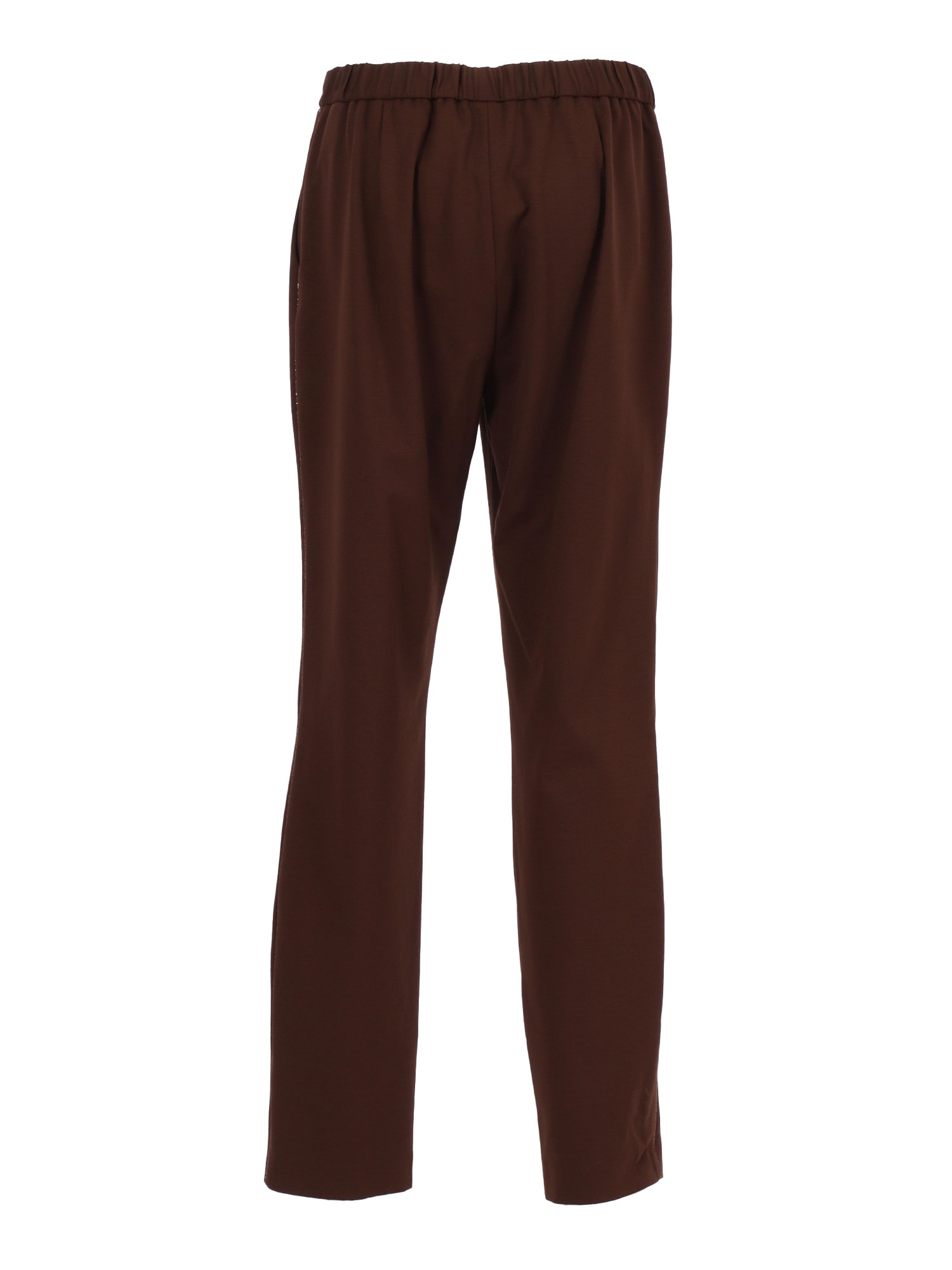Fabiana Filippi Ebano Jersey Punto Milano Pleated Jogging Trousers In Brown