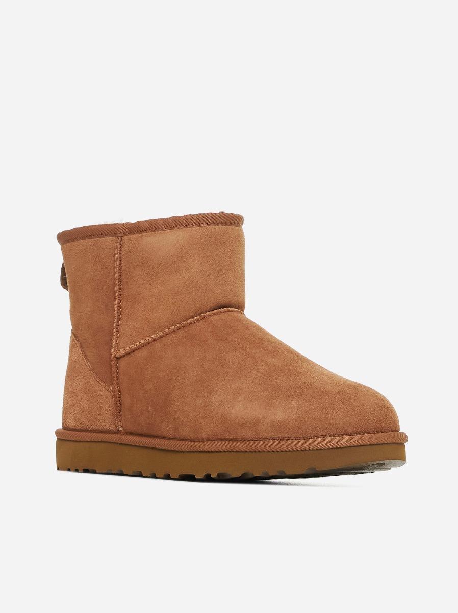 Ugg Mini Classic Ii Suede Ankle Boots In Chestnut