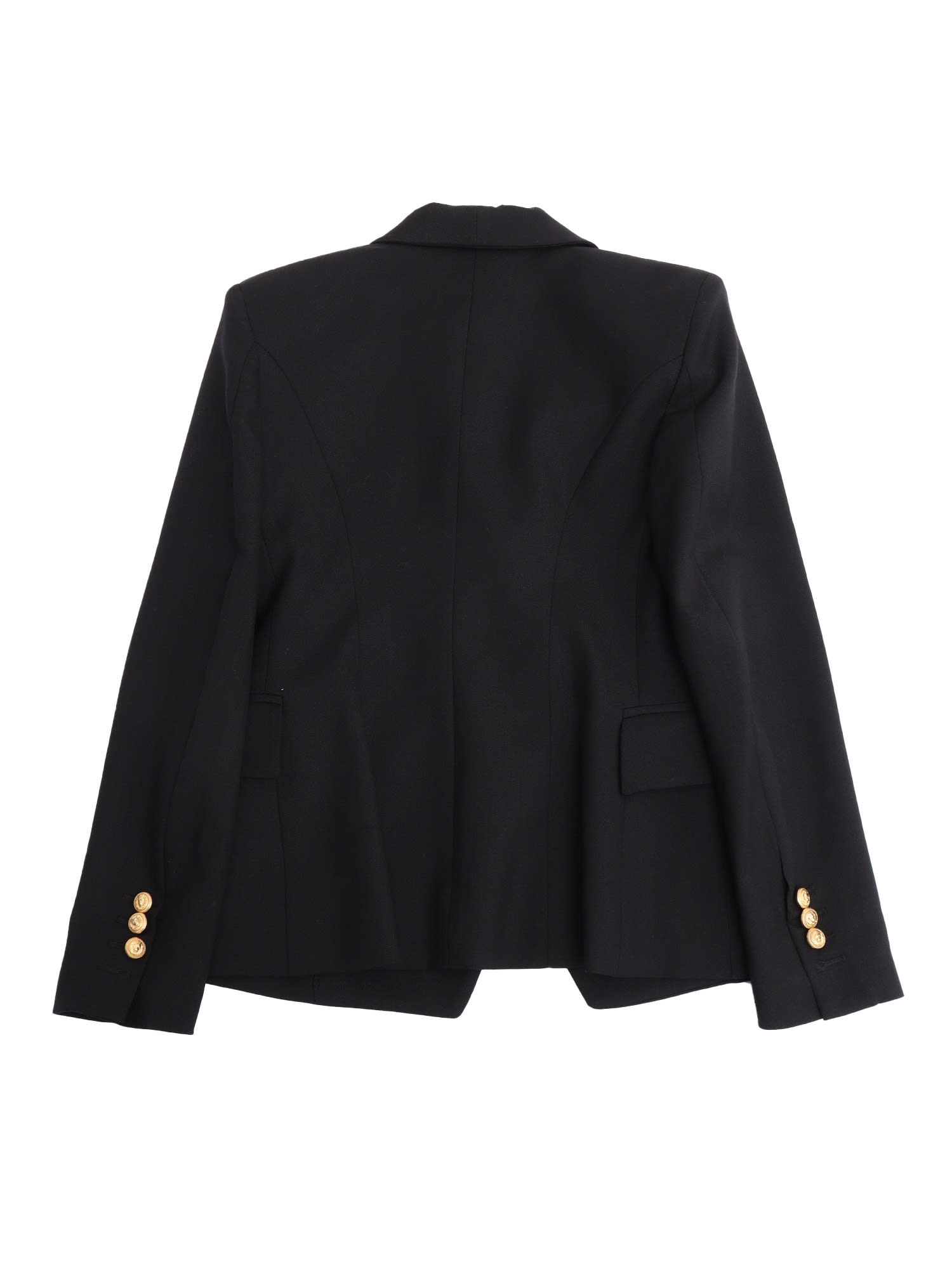Balmain Black Viscose Blazer In Black