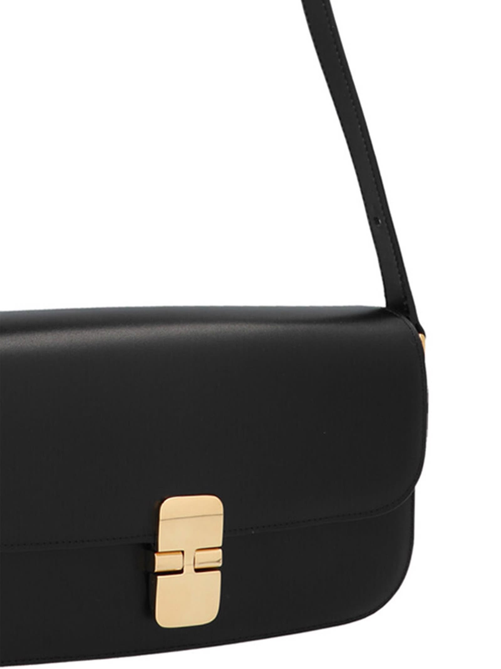 Shop Apc Grace Baguette Shoulder Bag In Black