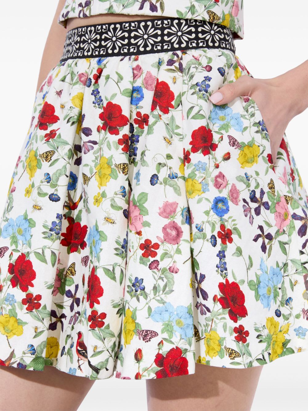 Alice And Olivia Haven Lin And Cotton Mini Skirt In White