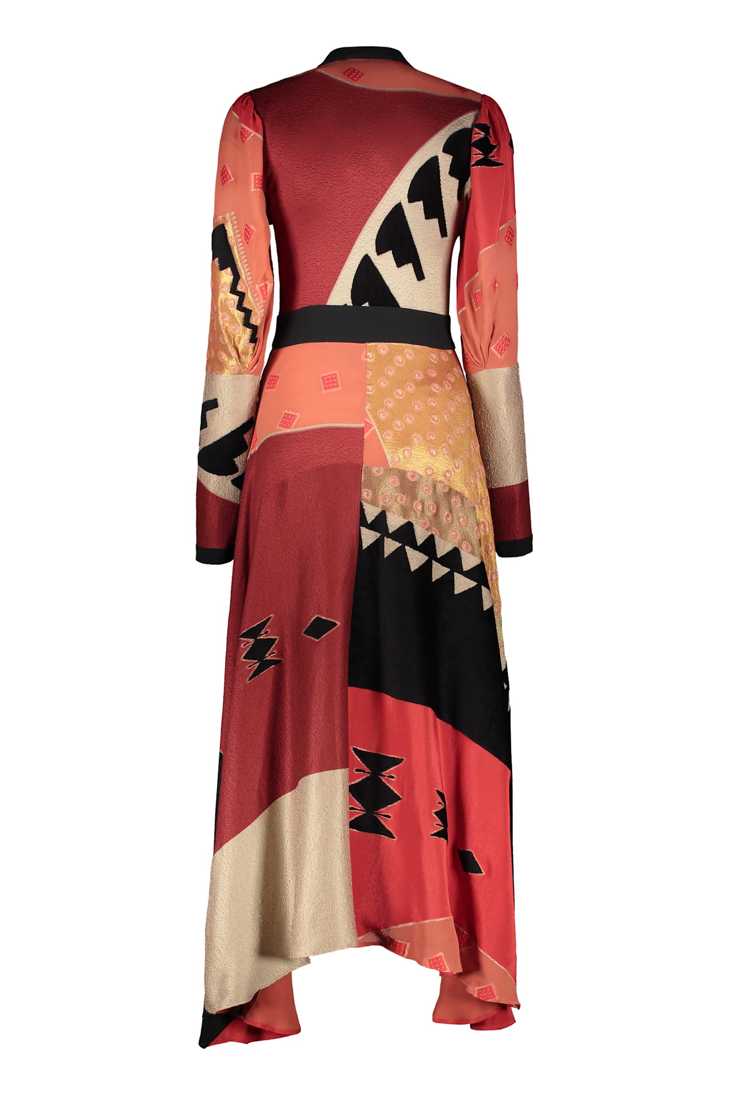 Etro Asymmetric Silk Blend Dress In Multicolor