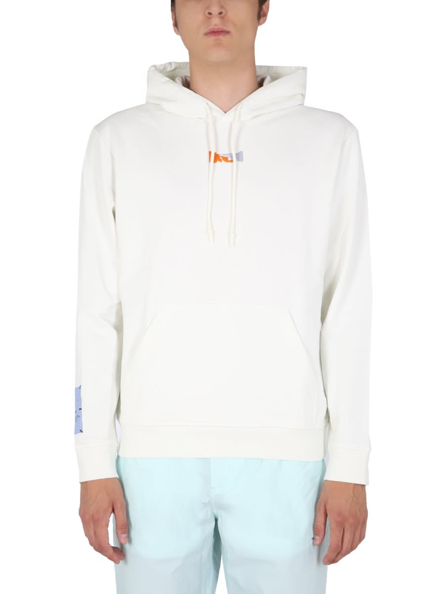 Shop Mcq By Alexander Mcqueen Sweatshirt With Embroidered Logo In White