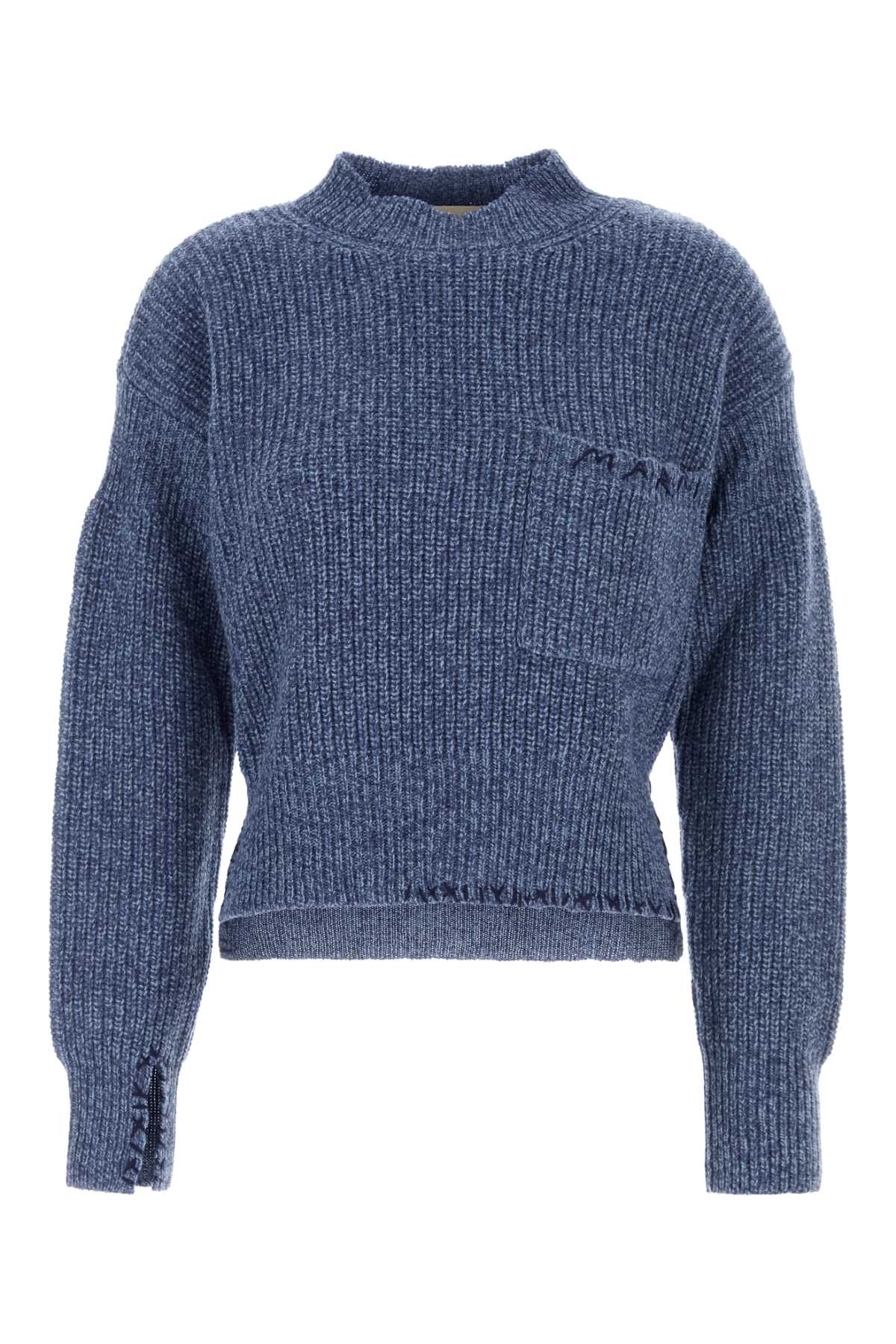 Marni Melange Blue Wool Sweater