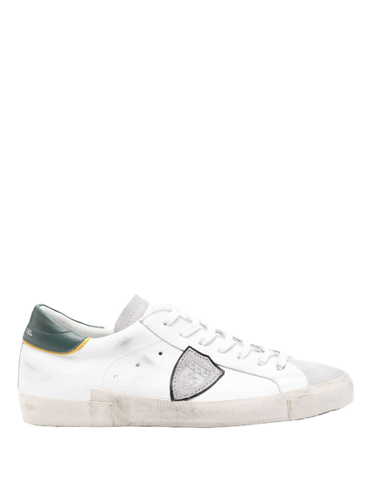 PHILIPPE MODEL WHITE AND GREEN PRSX SNEAKERS 