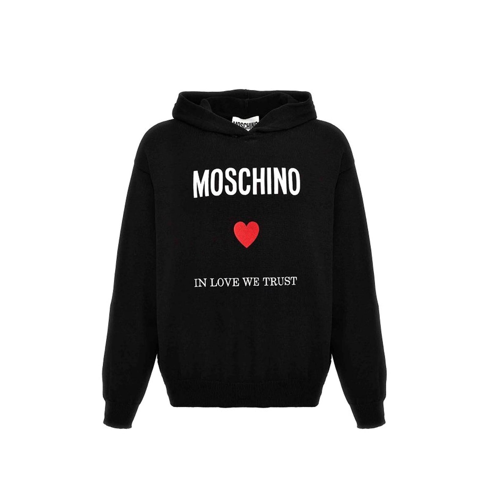 Shop Moschino Couture In Love We Trust Hooded Sweatshirt In Black