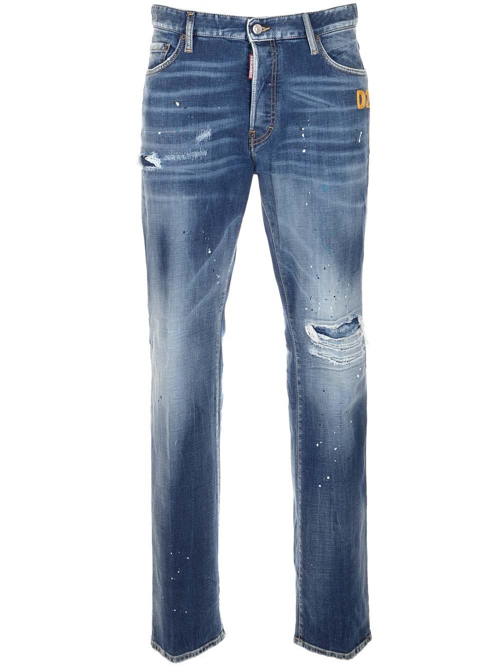 DSQUARED2 DISTRESSED BLEACHED-WASH DESIGN JEANS