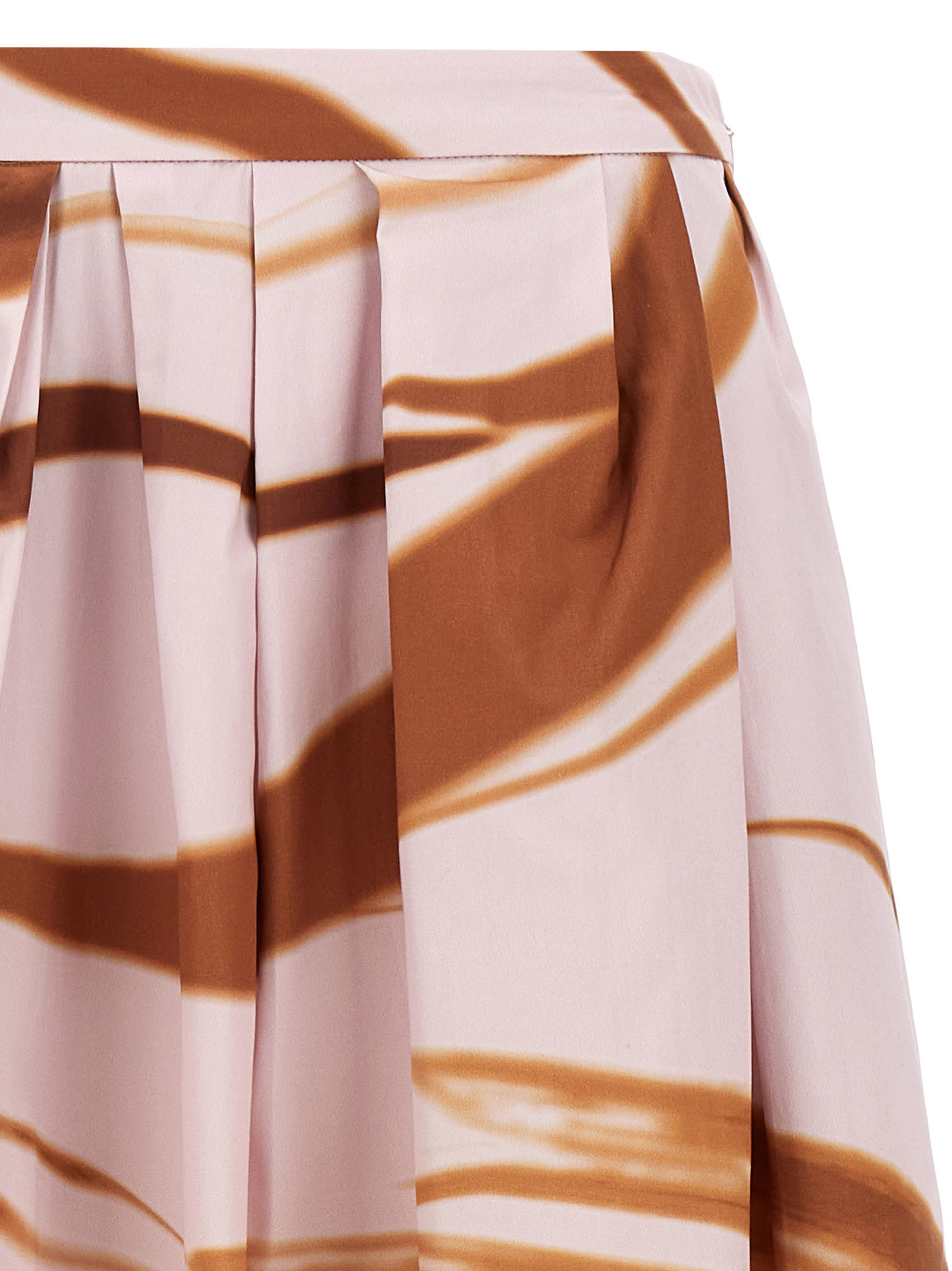 Dries Van Noten Printed Gathered Cotton Midi Skirt In Multicolor