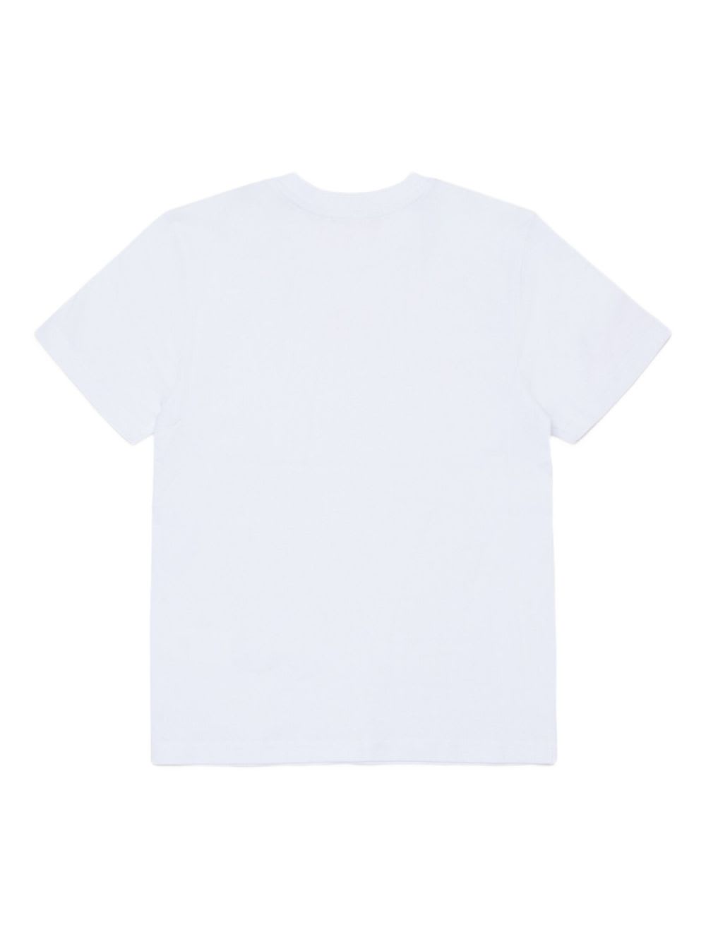Diesel Jersey T-shirt With Red D Patch In White