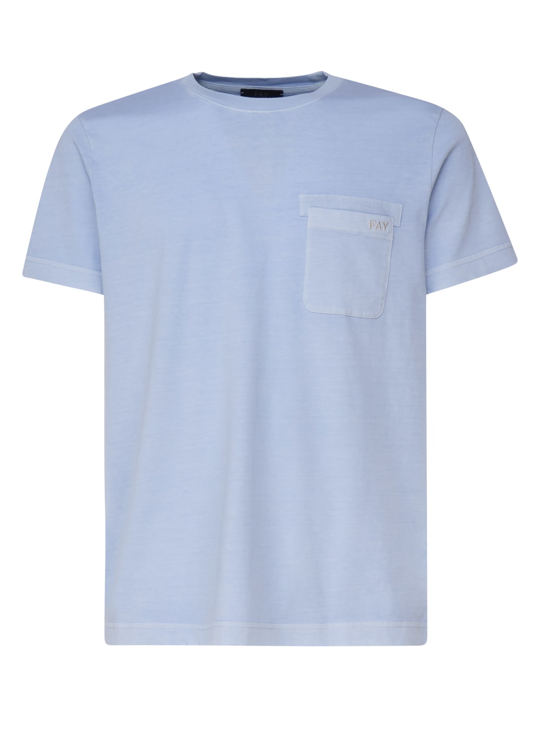 Shop Fay T-shirt With Pocket In Light Blue