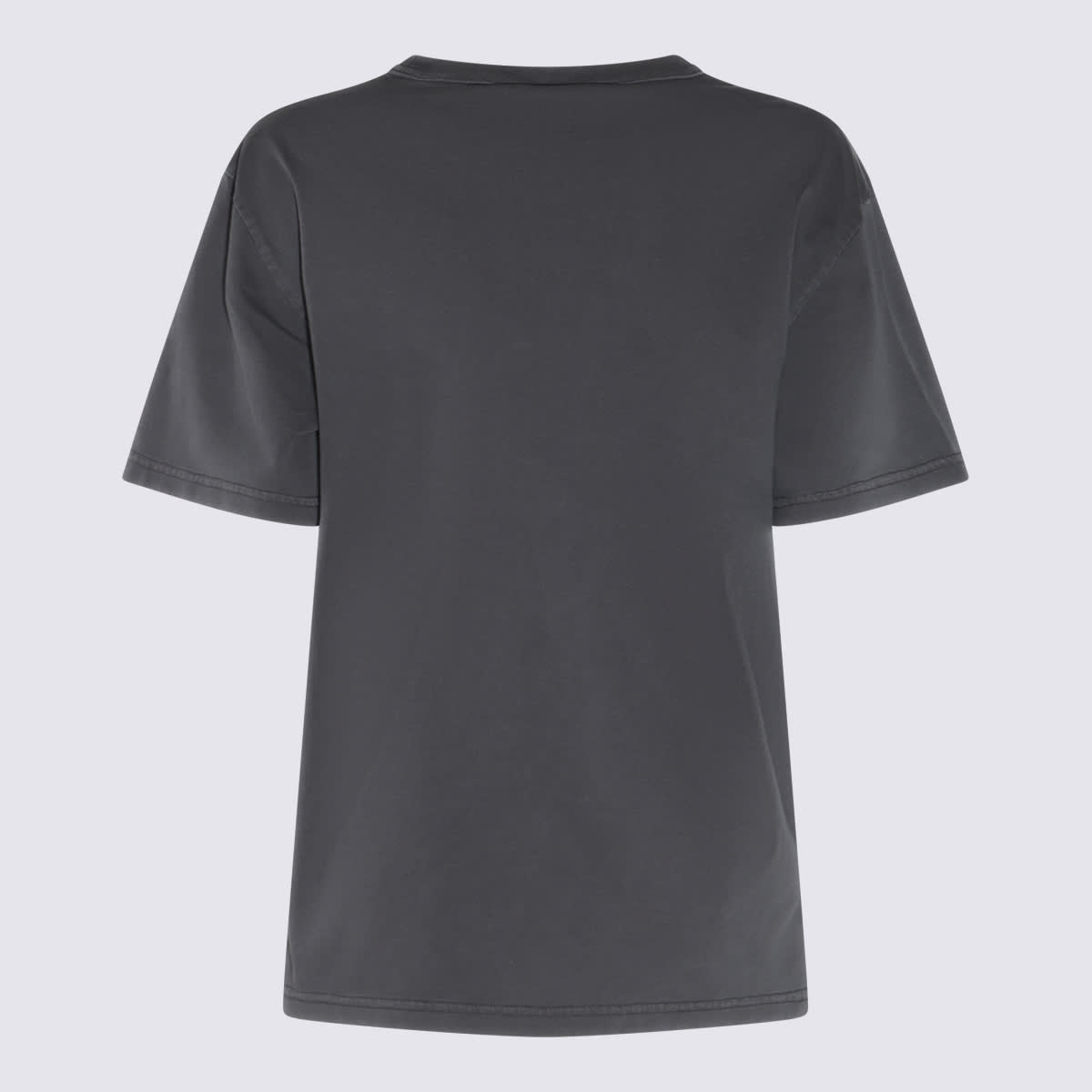 Alexander Wang Dark Grey Cotton T-shirt In Soft Obsidian