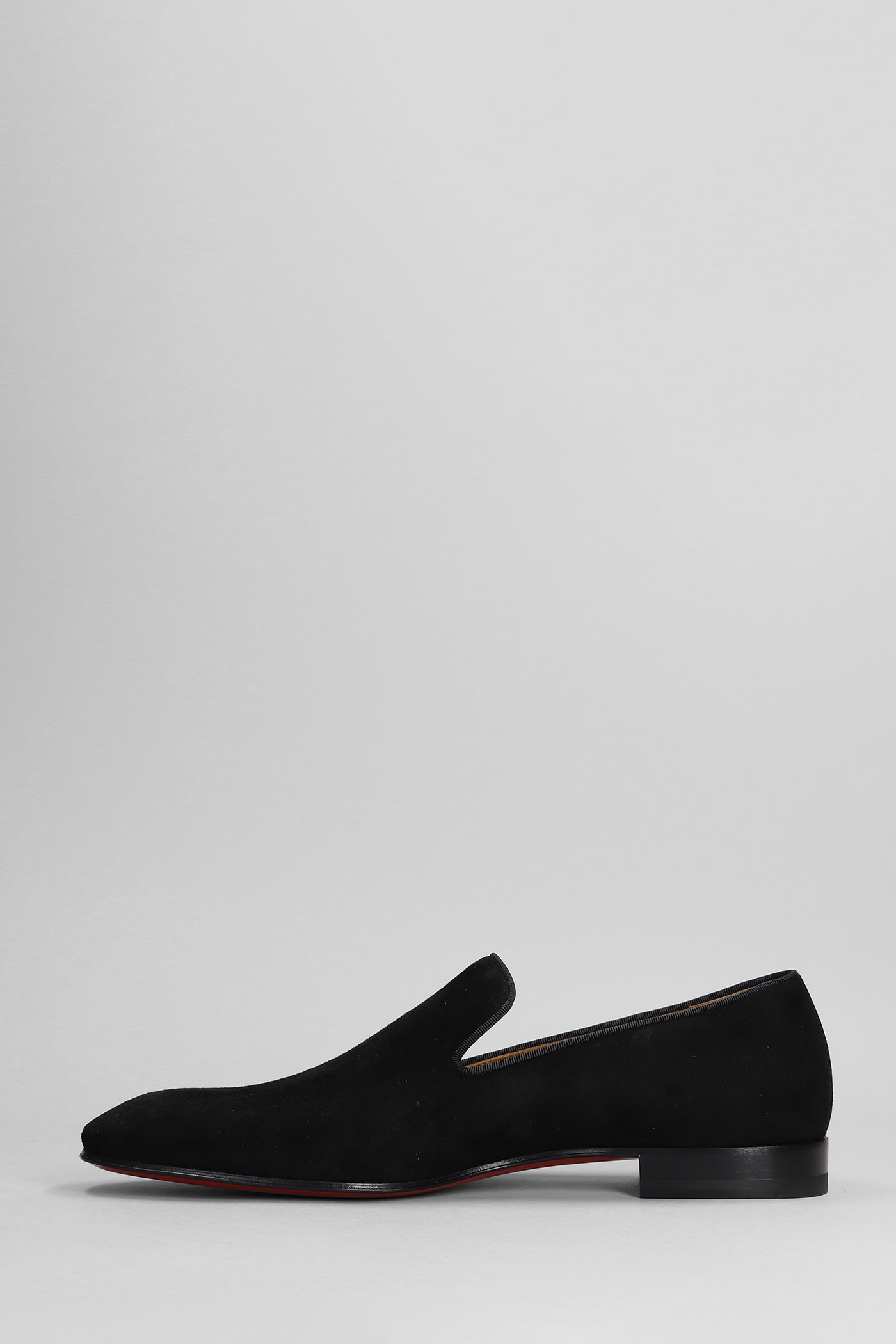 Shop Christian Louboutin Dandelion Flat Loafers In Black Suede