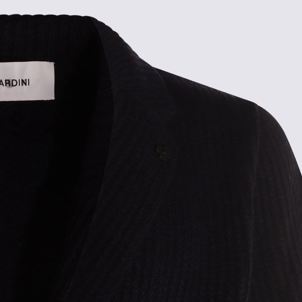 Lardini Ribbed Texture Notch Lapel Front Pockets In Black