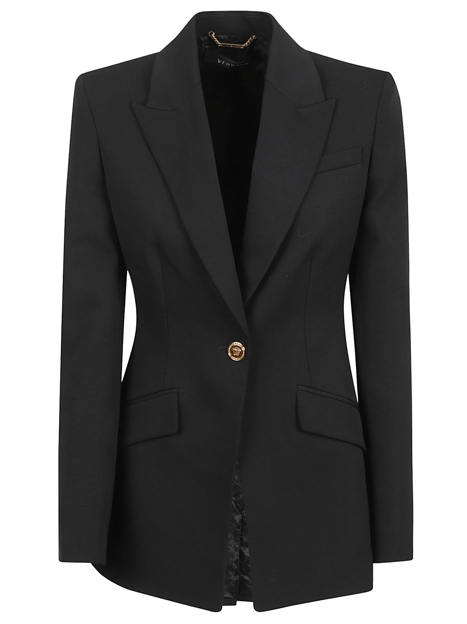 Shop Versace Single-buttoned Blazer In Black