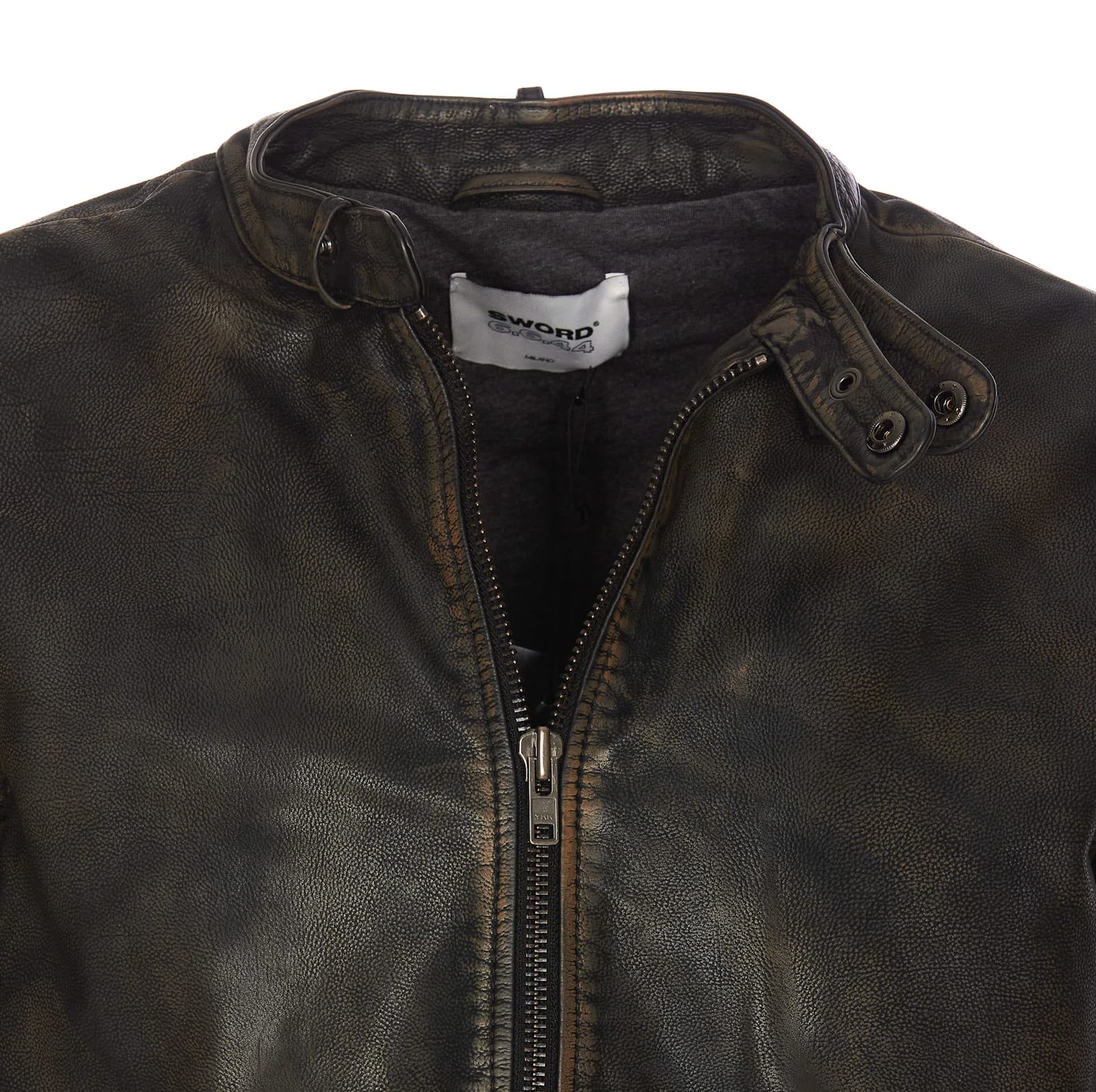 Shop Sword 6.6.44 Leather Jacket In Brown