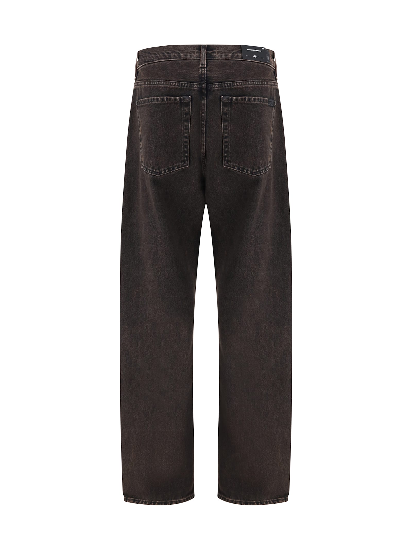 7 For All Mankind Twisted Modern Straight Jeans In Brown
