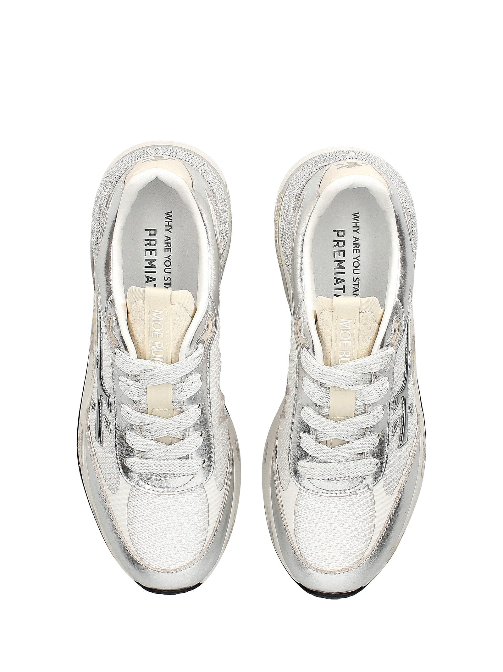 Shop Premiata Sneaker Moerund 6933 White Silver In Bianco Argento