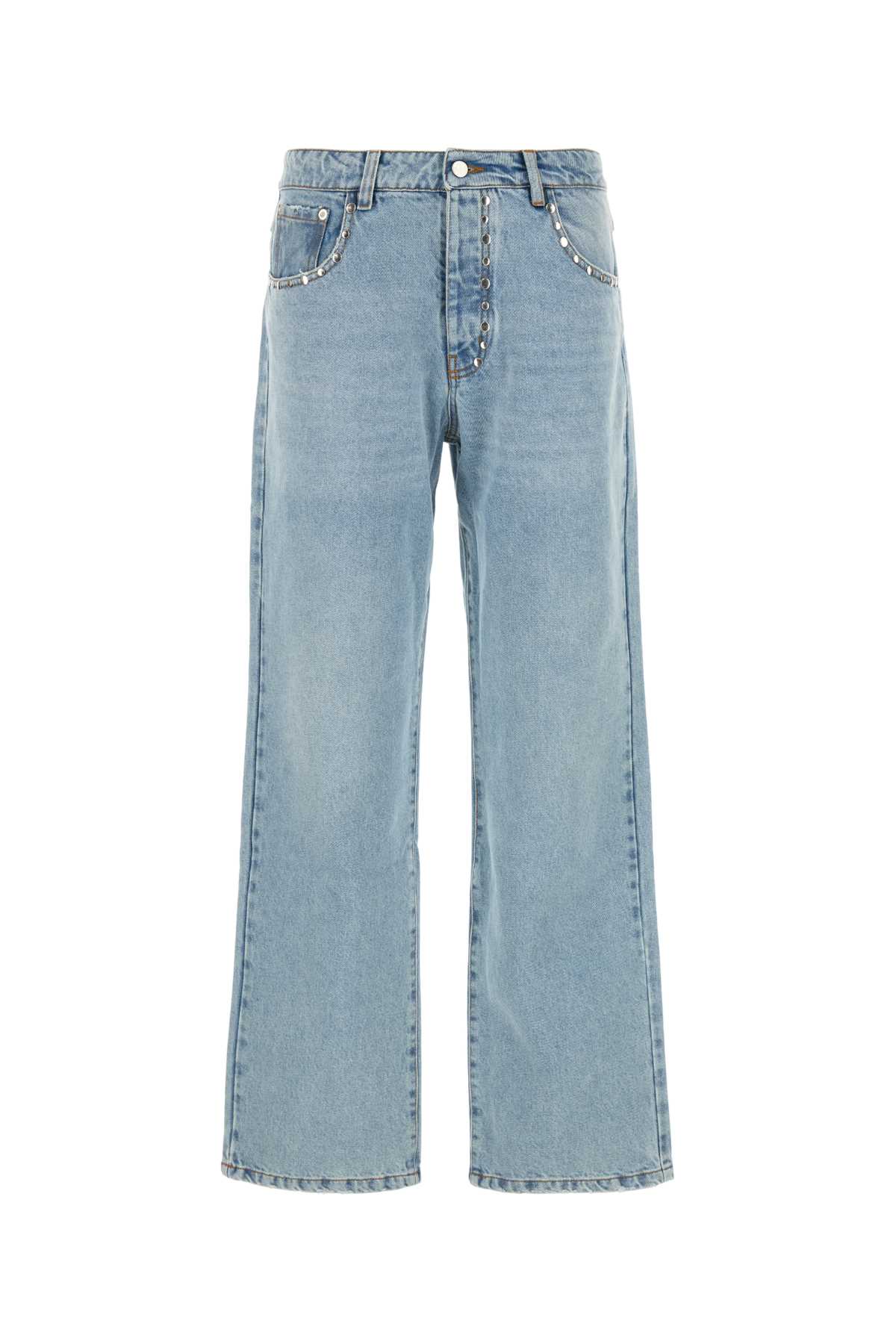 Gimaguas Wide-leg Jeans With Belt Loops And Pockets In Blue