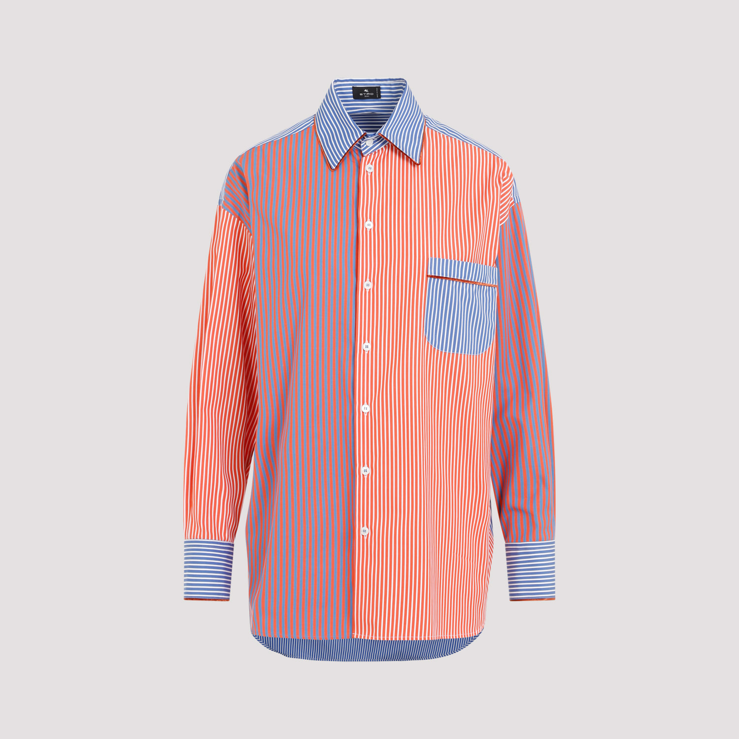 Shop Etro Cotton Shirt In Rigato