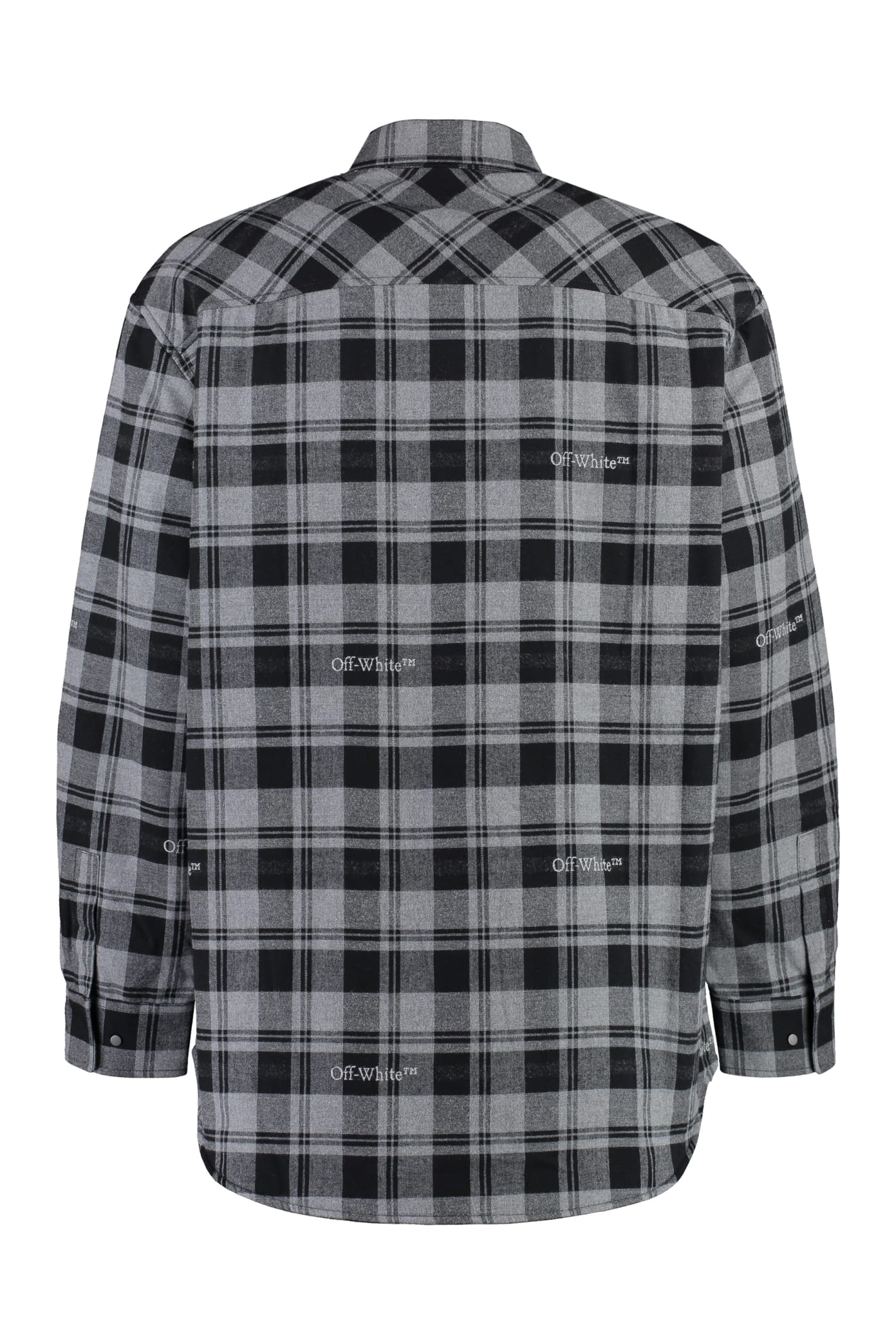 Shop Off-white Cotton Overshirt In Grey