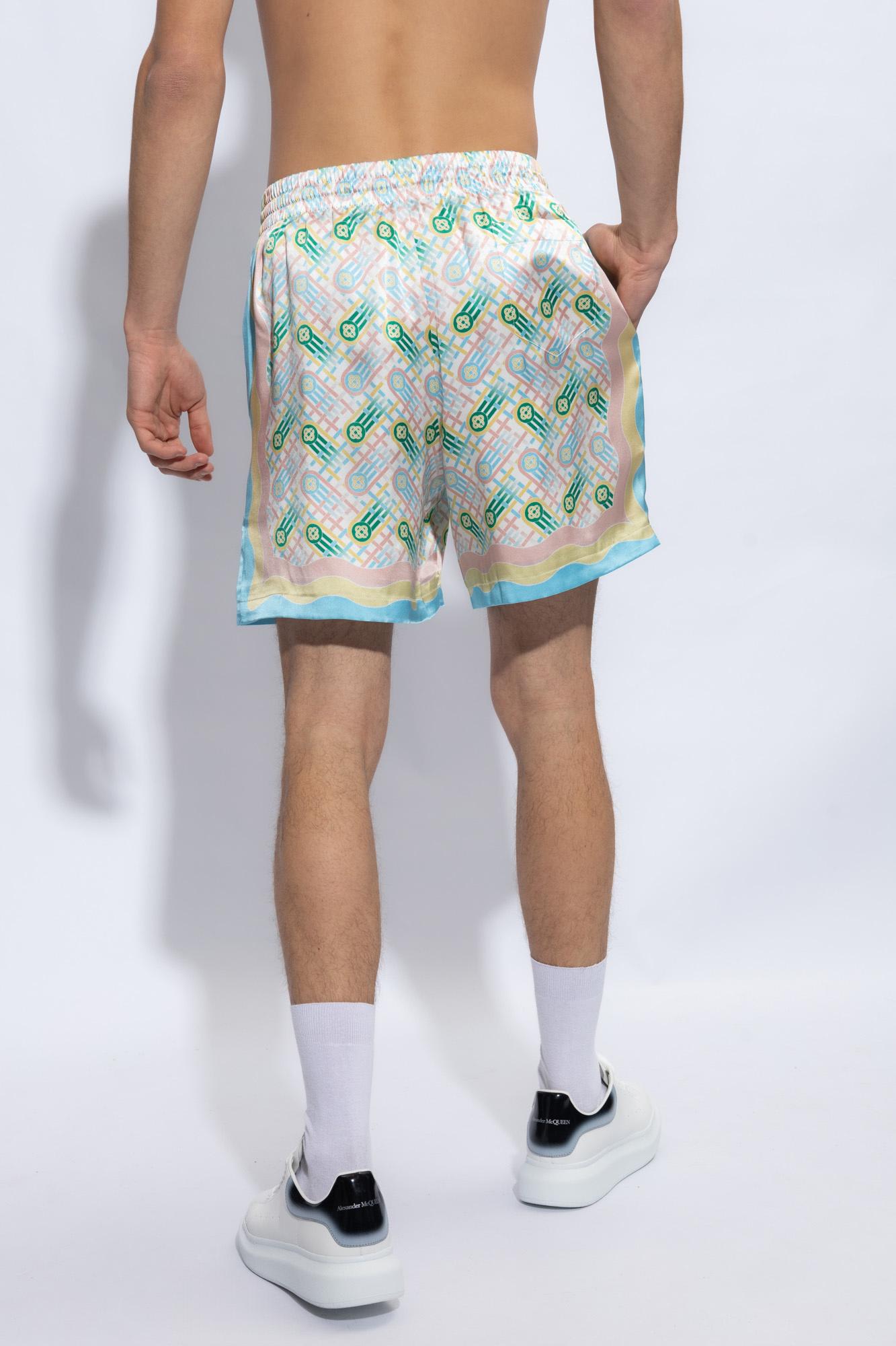 Shop Casablanca Silk Shorts In Neutro