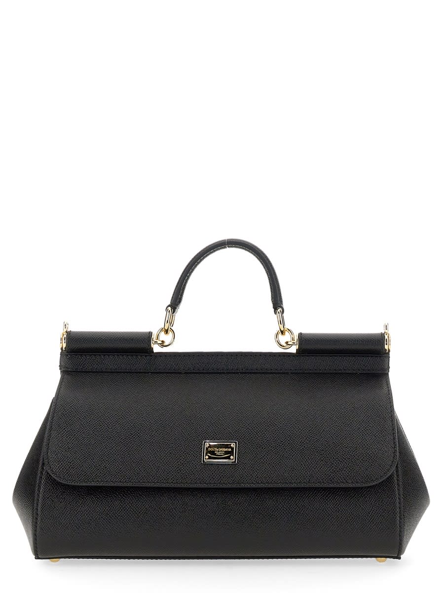 Shop Dolce & Gabbana Elongated Sicily Handbag In Black