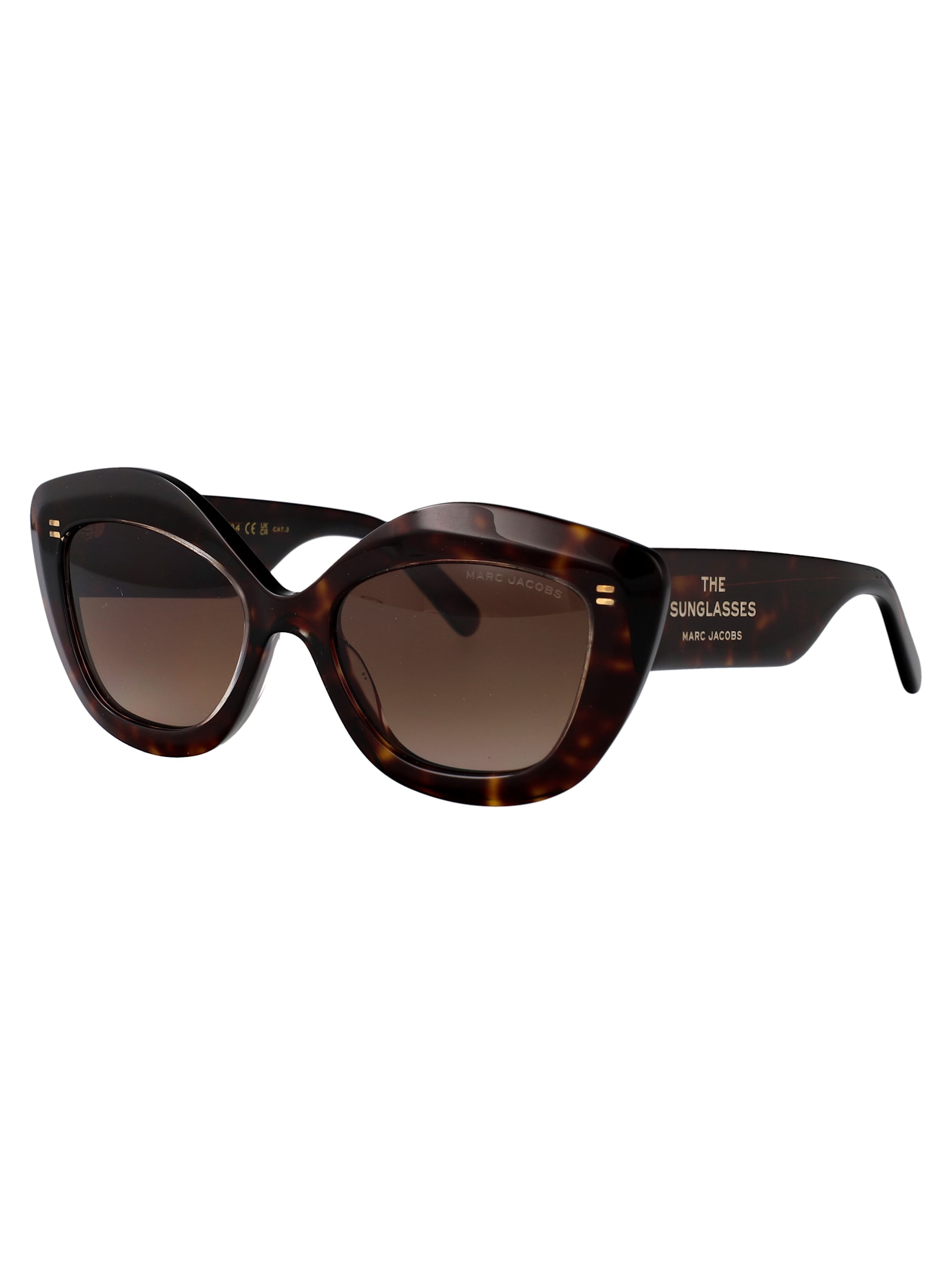 Marc Jacobs Crystal Havana Acetate Sunglasses In Brown
