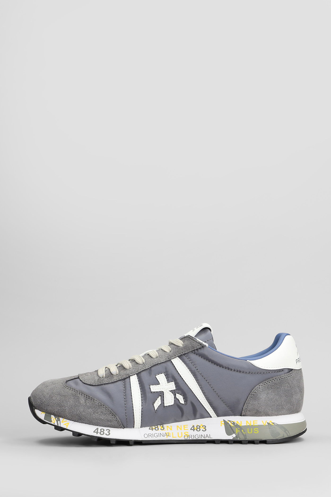 Premiata Lucy Sneakers In Grey Suede And Fabric In Gray