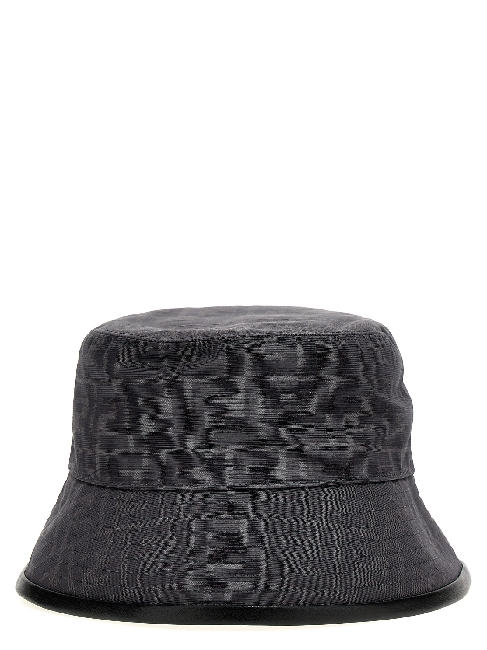 Shop Fendi Ff Bucket Hat In Gray