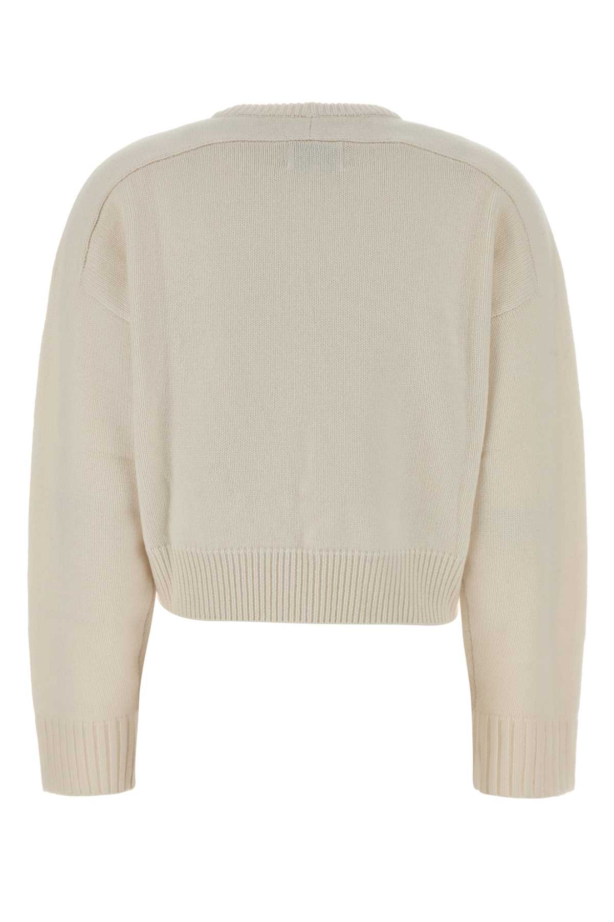 Loulou Studio Loulou Ivory Wool Blend Bruzzi Sweater In Neutral