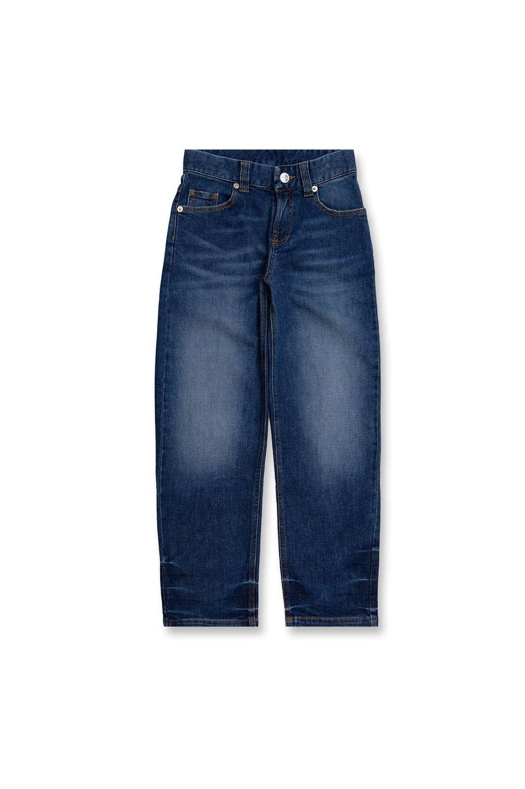 Jacquemus Kids' Lenfant Logo Patch Denim Jeans In Blue