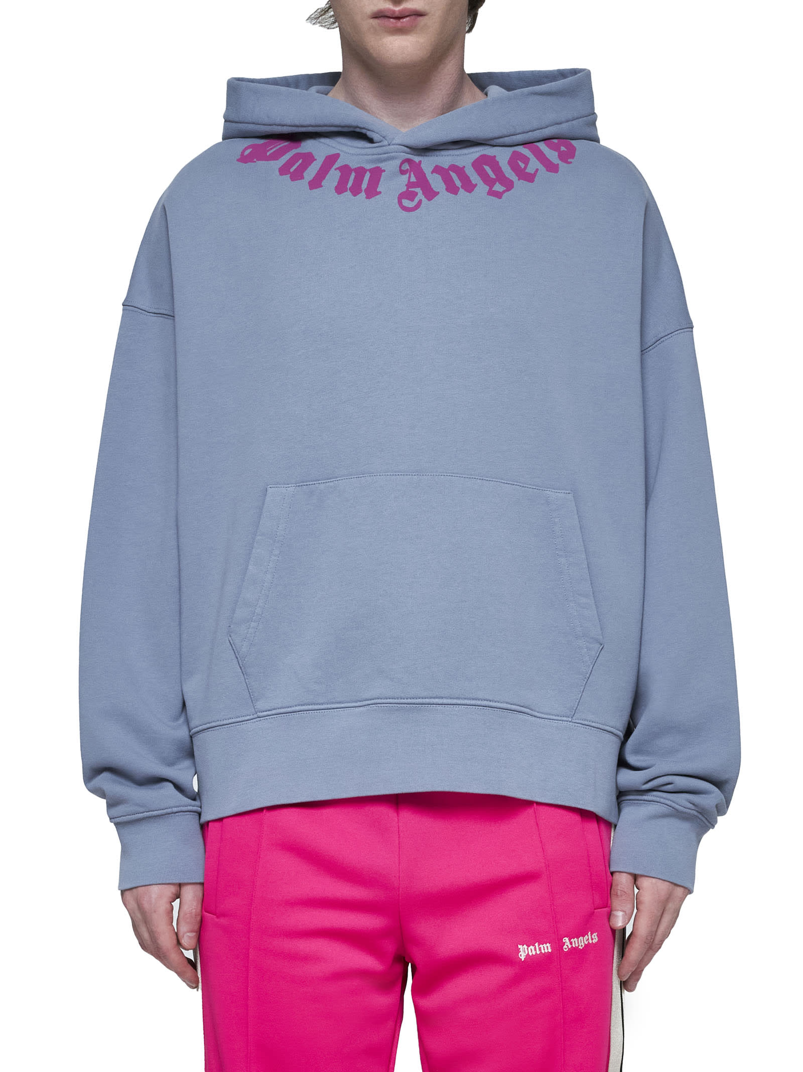 Shop Palm Angels Sweater In Light Grey Fuchsia