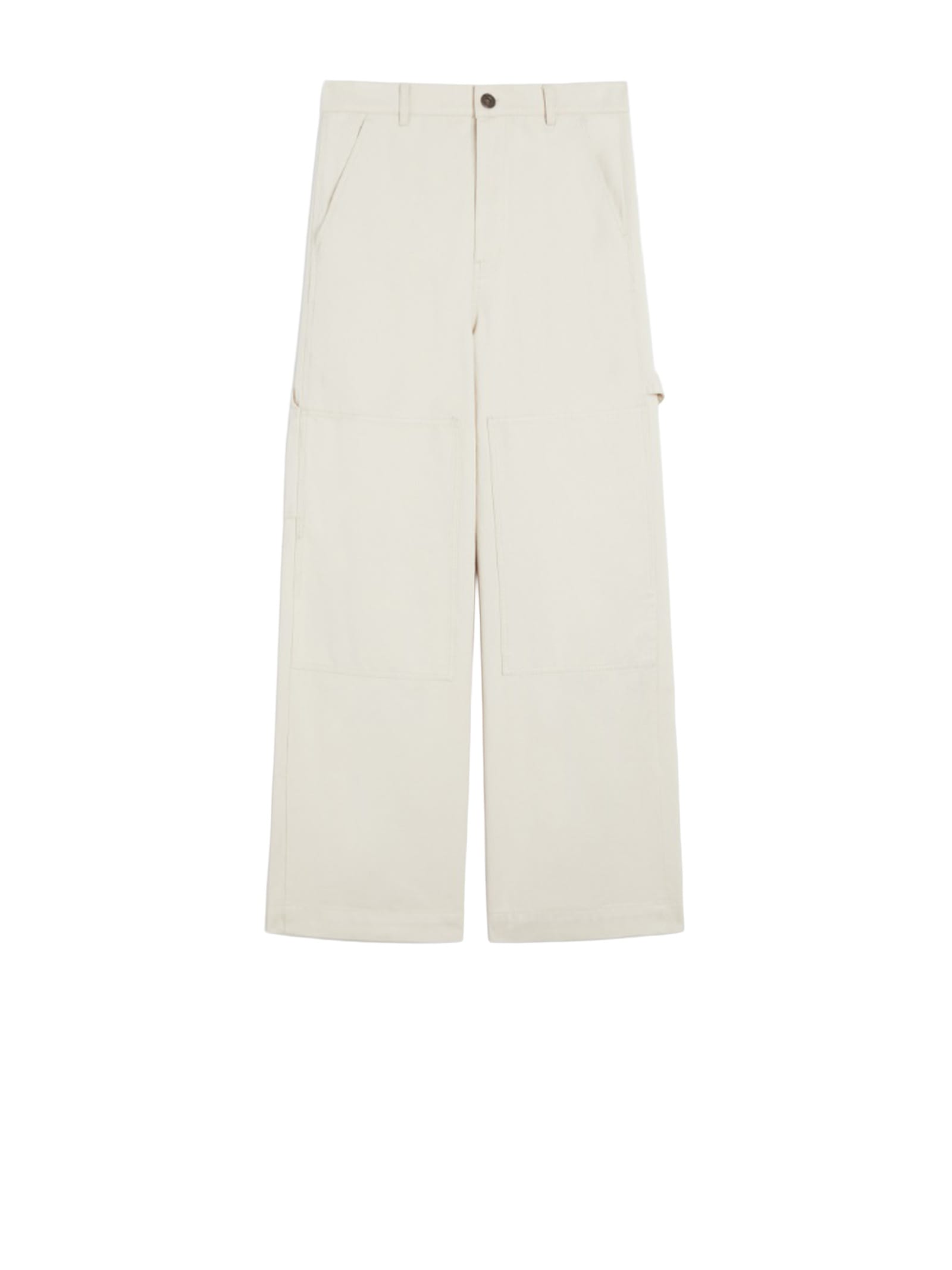 Weekend Max Mara Max Mara Weekend Workwear Trousers In Cotton Drill In Neutral