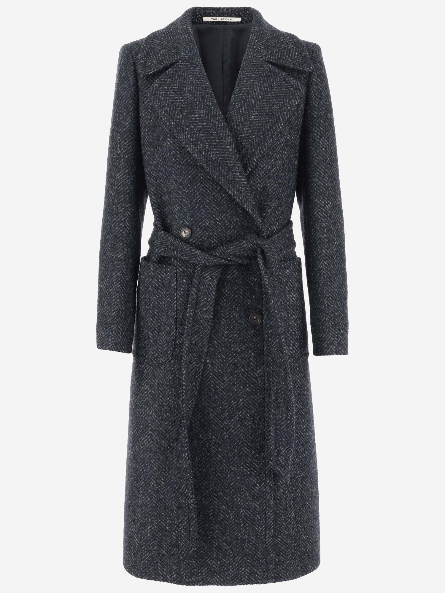 Shop Tagliatore Wool Blend Double-breasted Coat In Grey