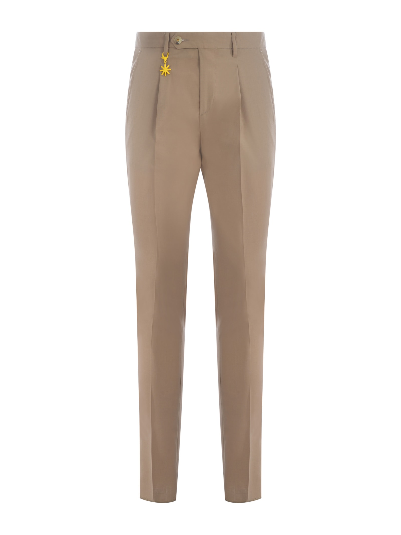 Shop Manuel Ritz Trousers  In Cotton Available Pompei Store In Cammello