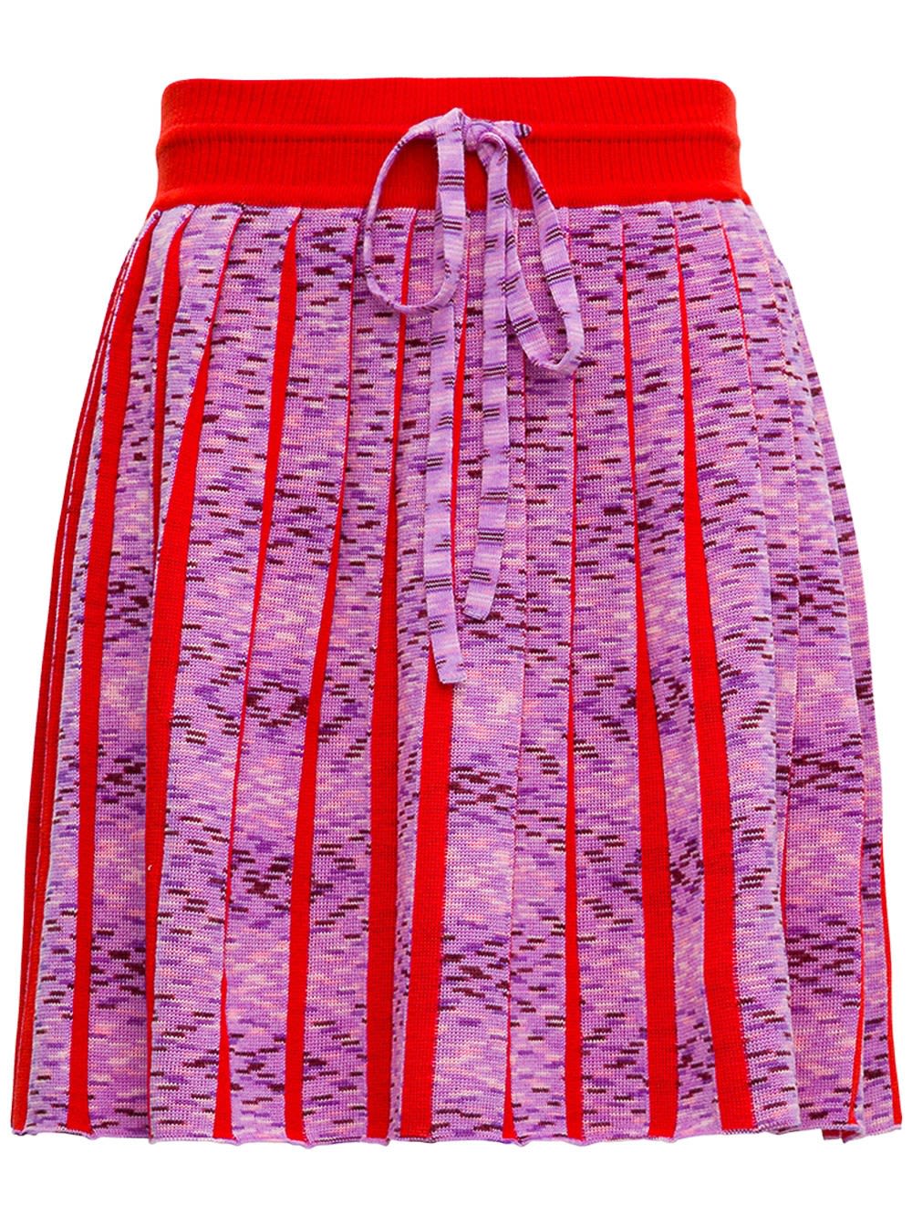 M Missoni Bicolor Pleated Wool Skirt