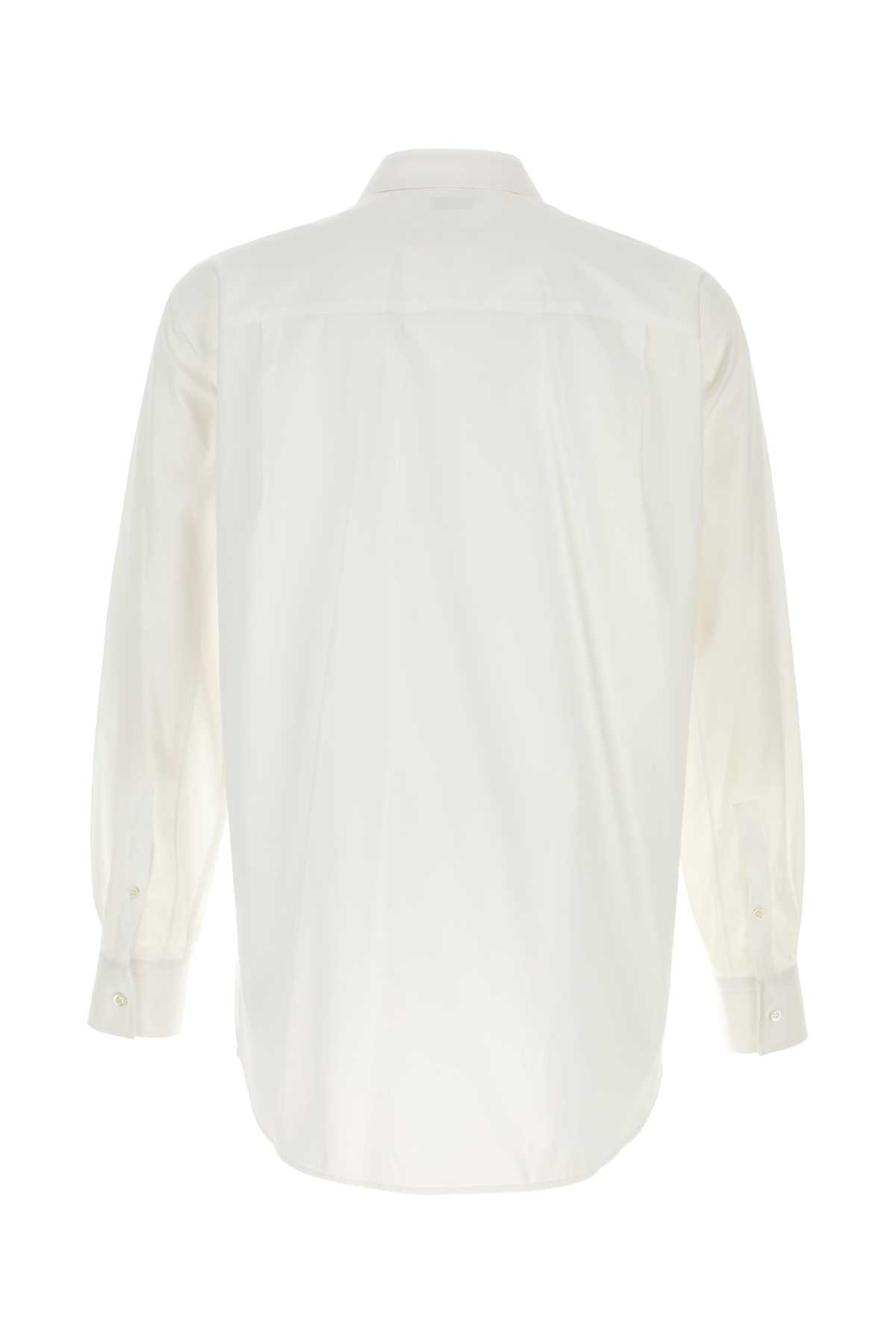 Shop Alexander Mcqueen White Poplin Shirt In Opticalwhite