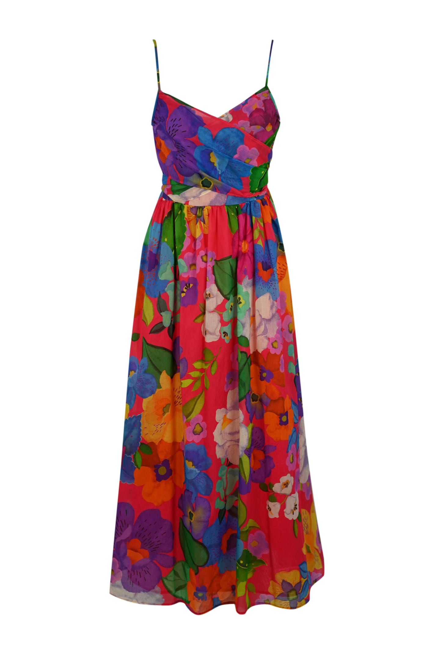 Twinset Long Dress In Floral Muslin