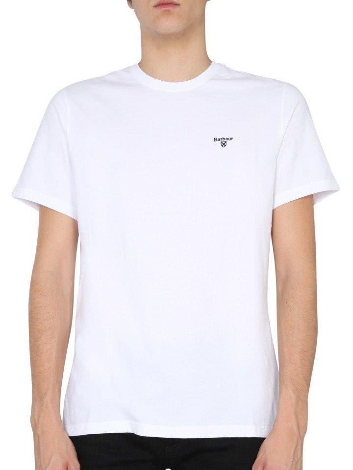 Shop Barbour Embroidered T-shirt In White