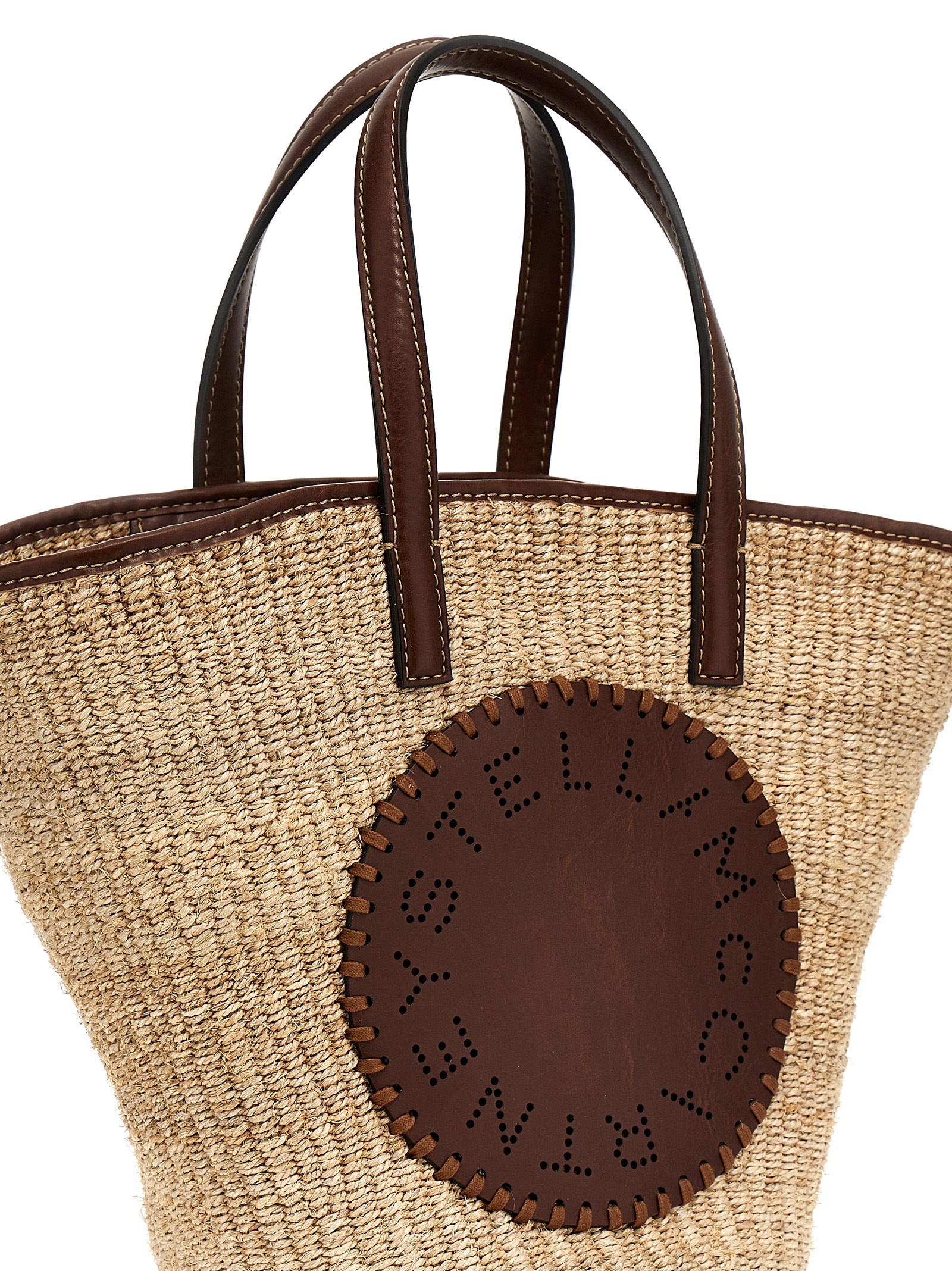 Shop Stella Mccartney Eco Abaca Basket Handbag In Beige