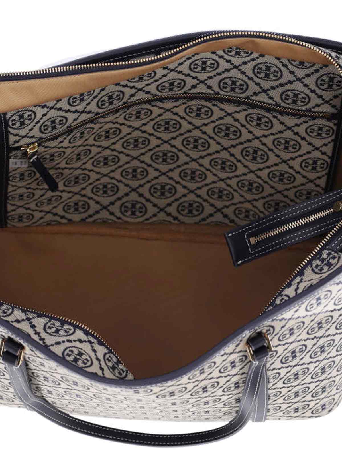 Tory Burch T Monogram Large Tote Bag In Beige